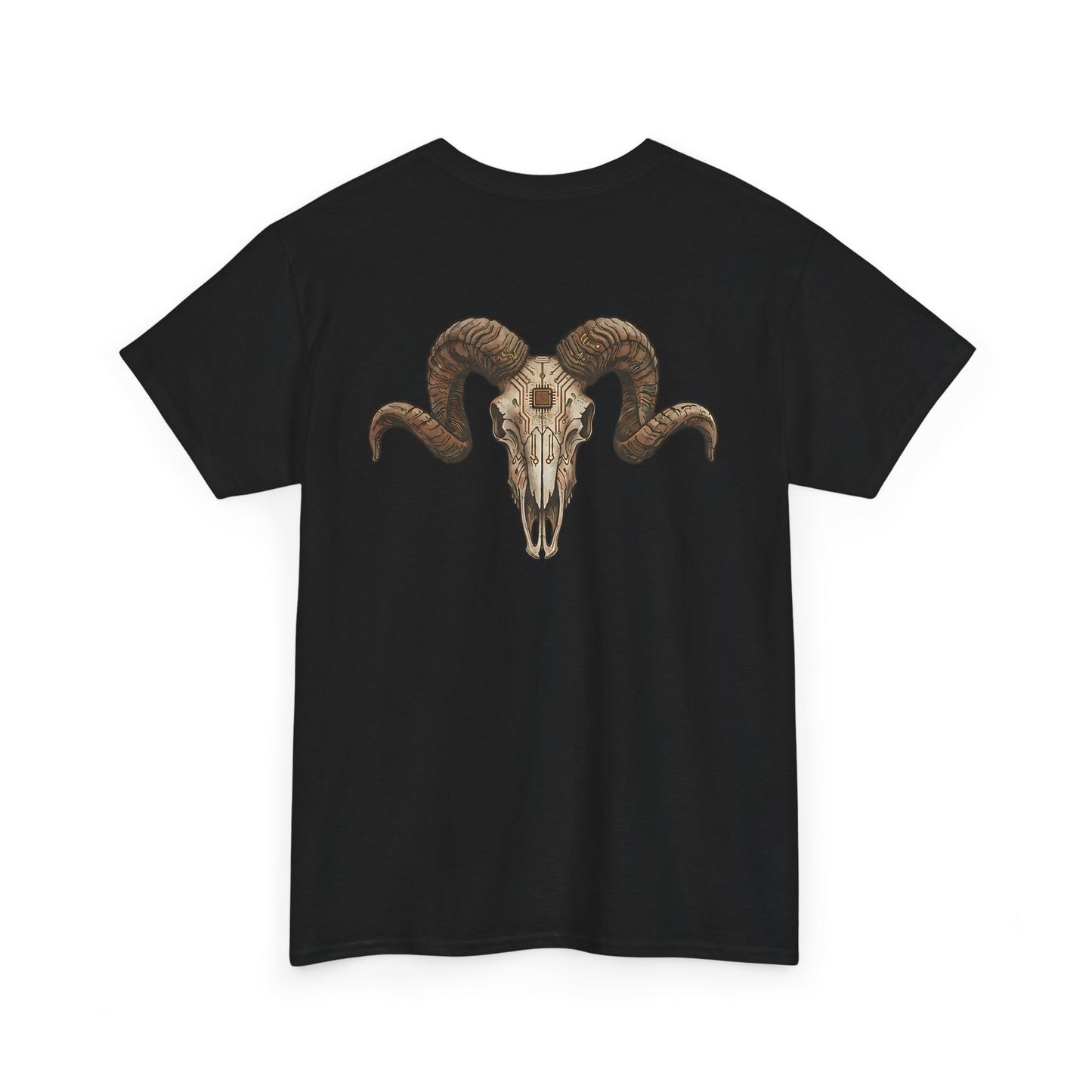 Ram Skull Graphic Tee Double Sided no background on the Back — Christmas Valley, Oregon Vintage Western T-Shirt