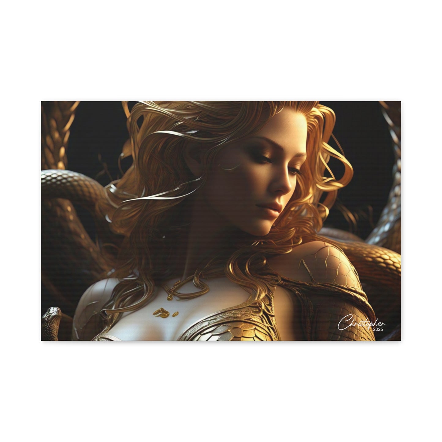 Fantasy Art Canvas Print - Serpent Goddess Home Decor