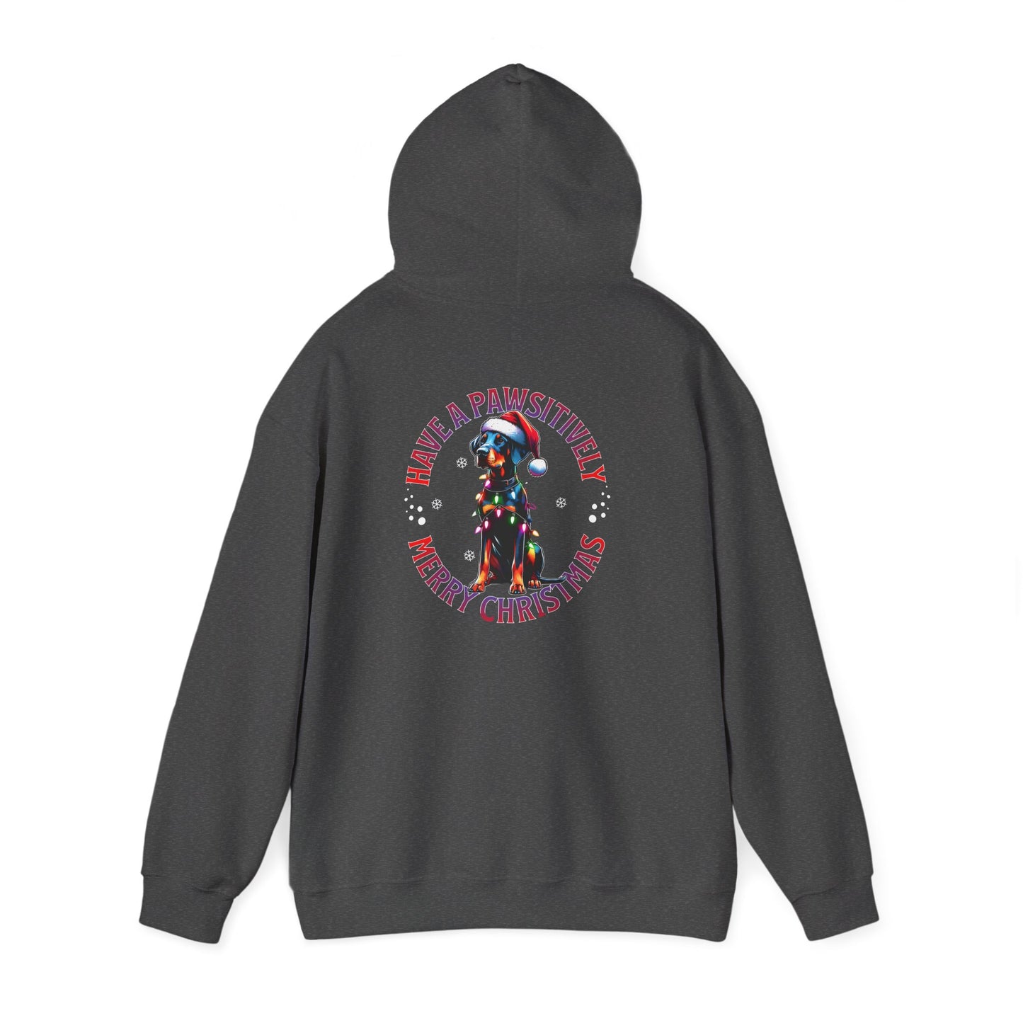 Christmas Pack Dobie Hoodie — “Have a Pawsitively Merry Christmas” Festive Dog Sweatshirt