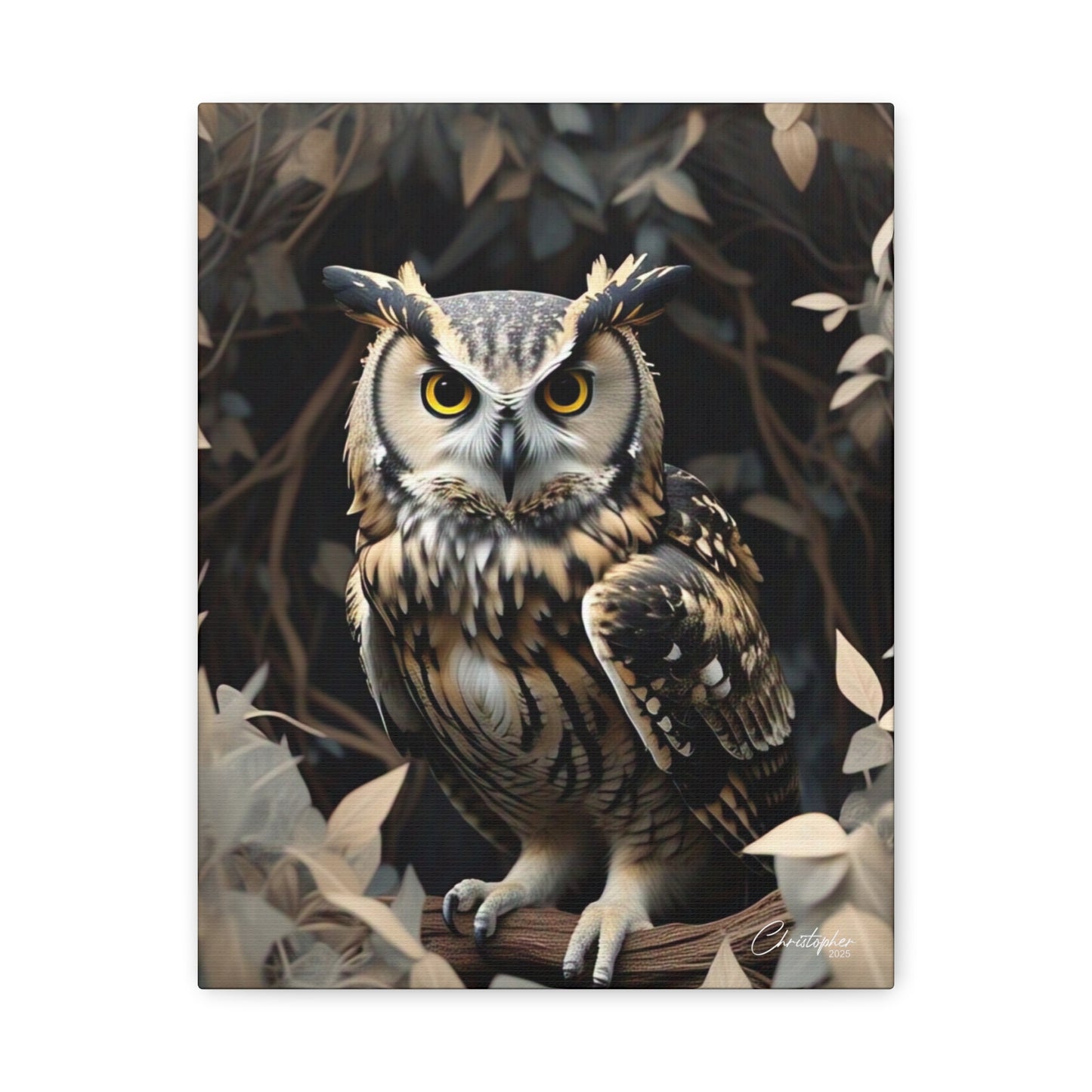 Realistic Owl Canvas Art - Nature Wall Decor for Home & Office