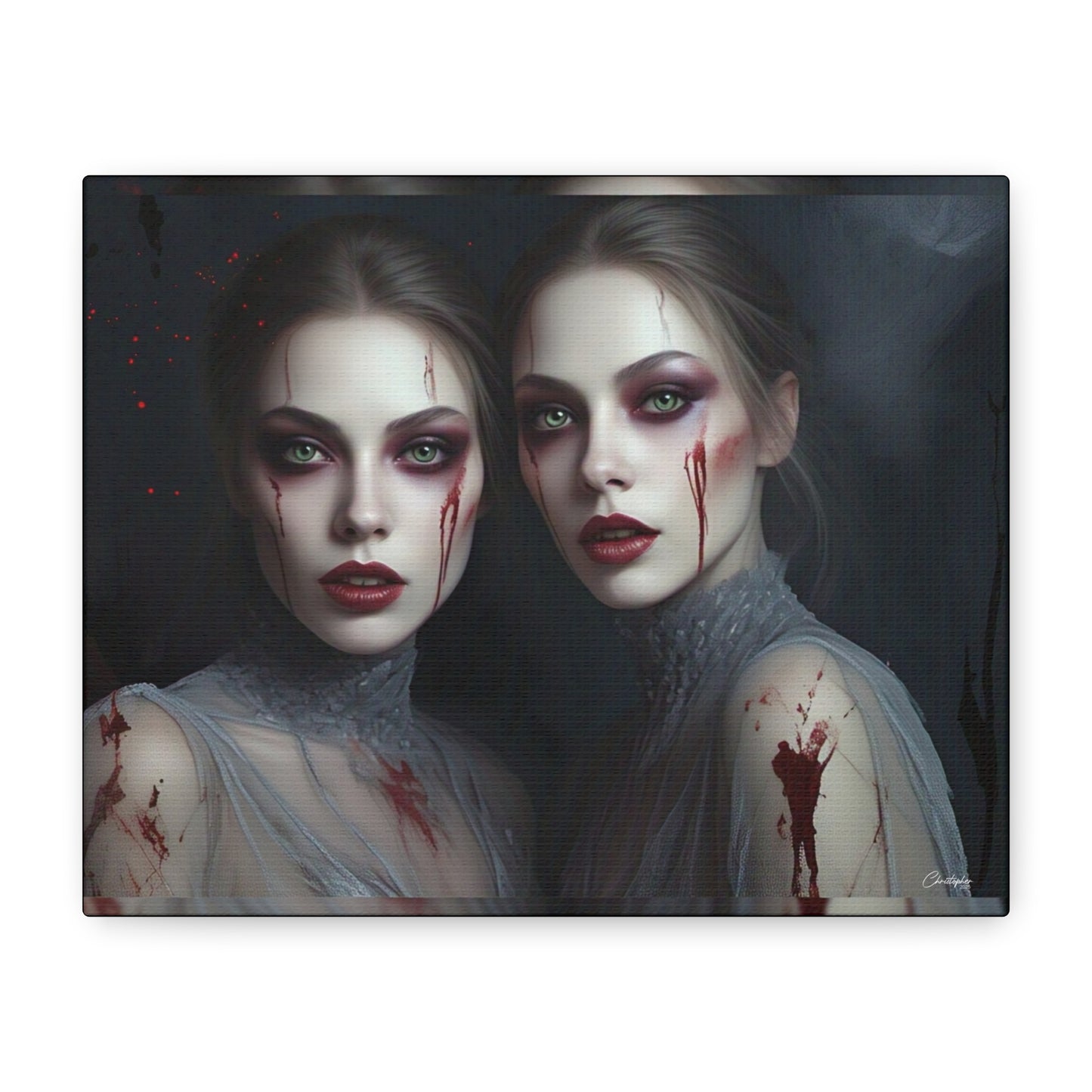 Spooky Art Canvas Print, Matte Canvas, Stretched Wall Decor, Gothic Home Decor, Halloween Art, Unique Gift