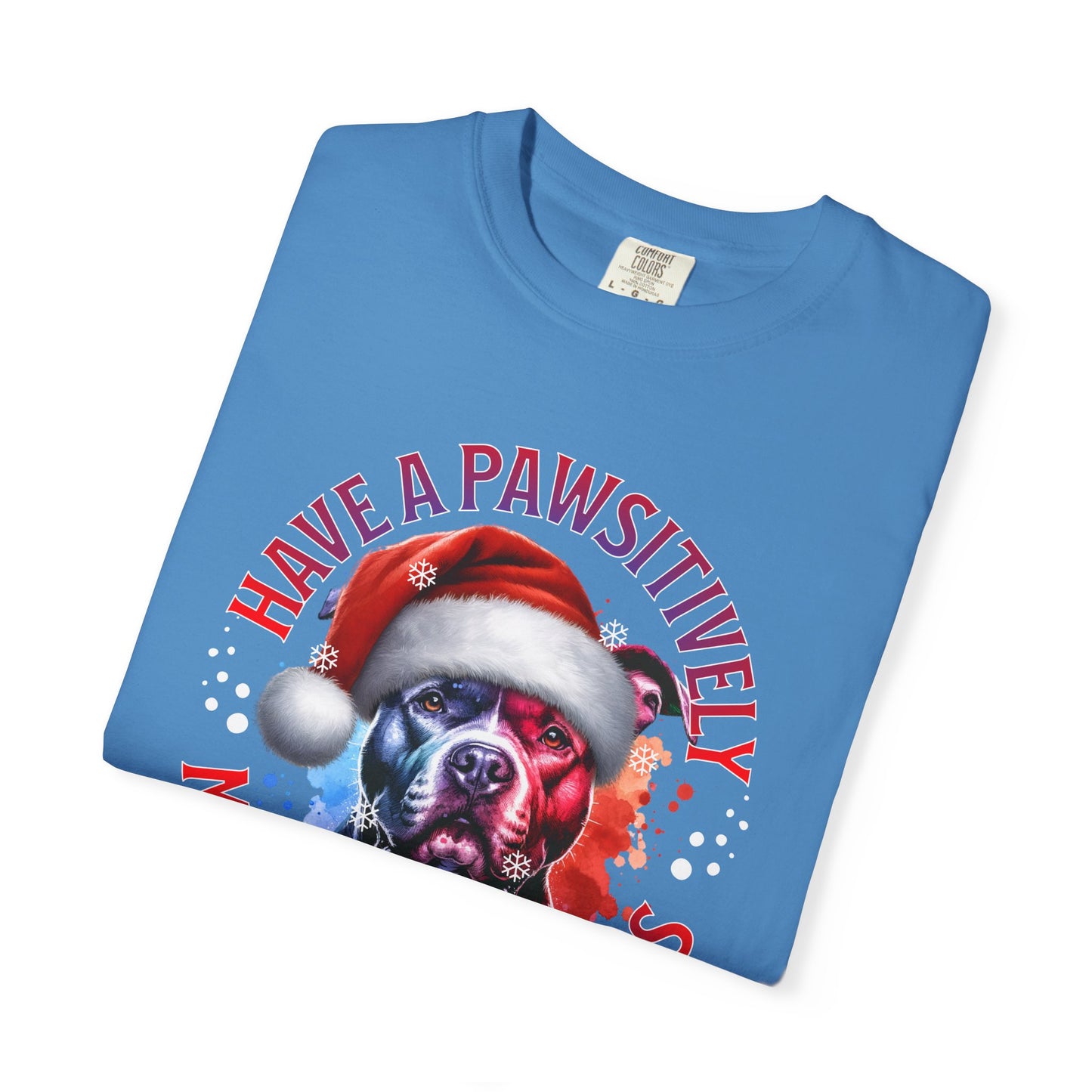 Have a Pawsitively Merry Christmas Pit Bull T-Shirt — Santa Dog Holiday Tee