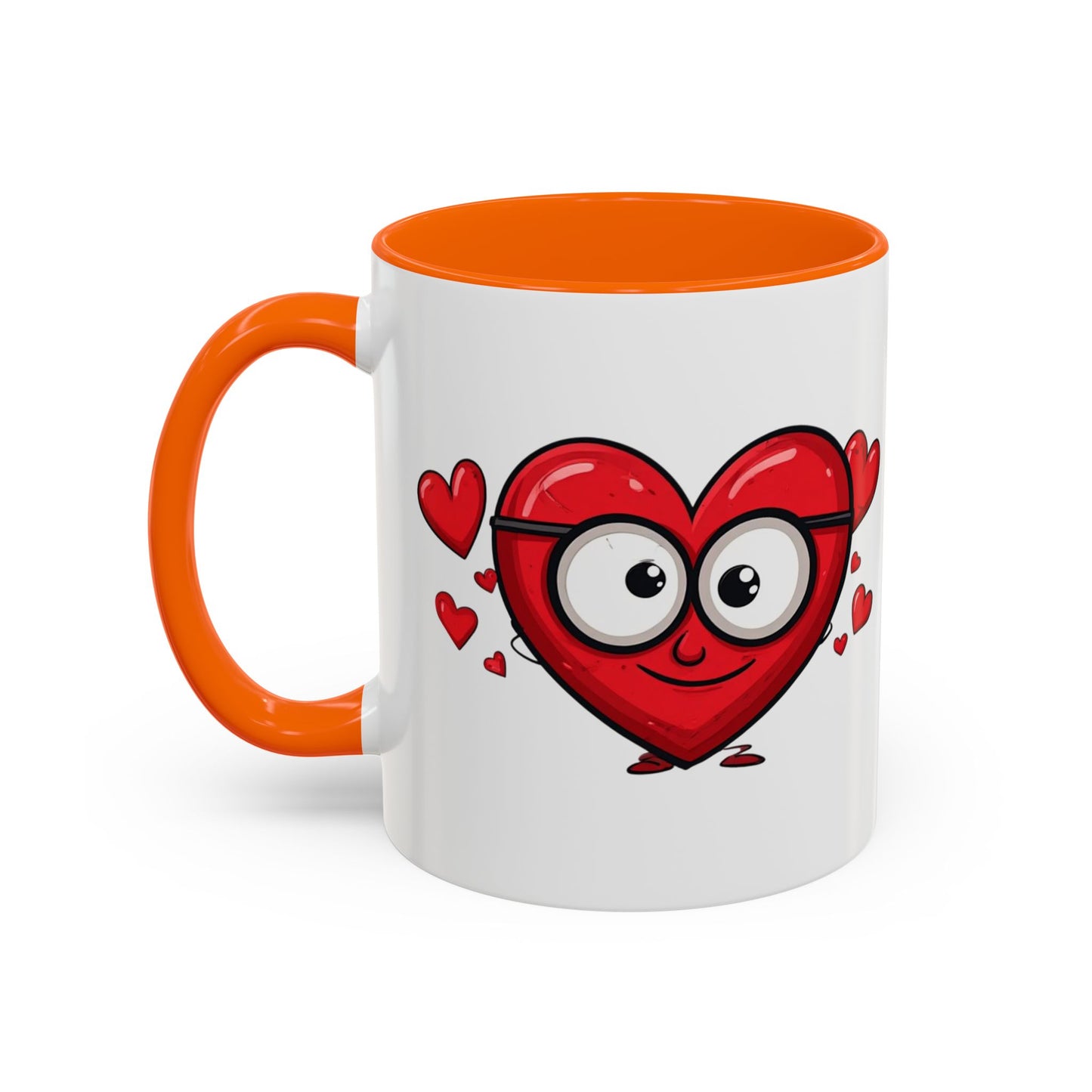 Cute Cartoon Heart Coffee Mug — Valentine Love Accent Mug (11/15oz)