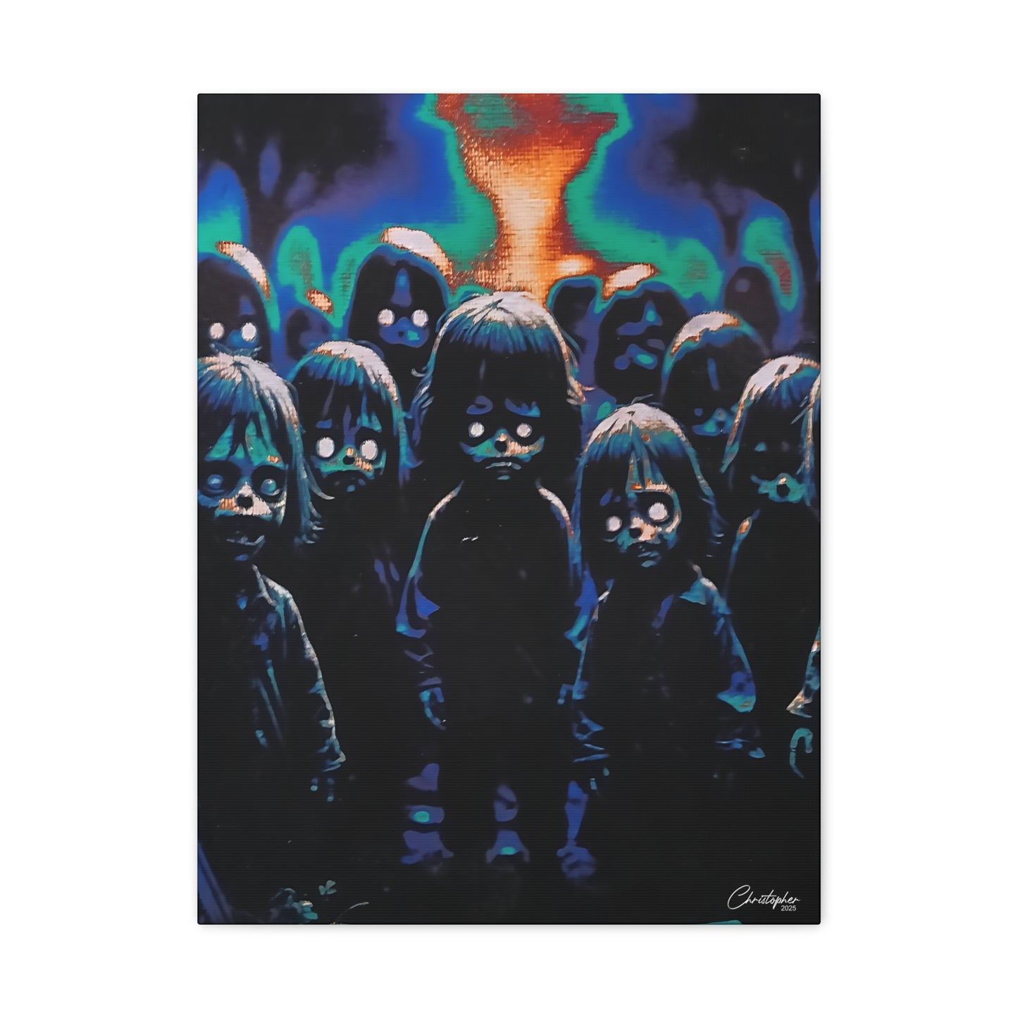 Original Laser Engraved Art, Full Wrapped Edges, Matte Canvas, Stretched, 1.25"