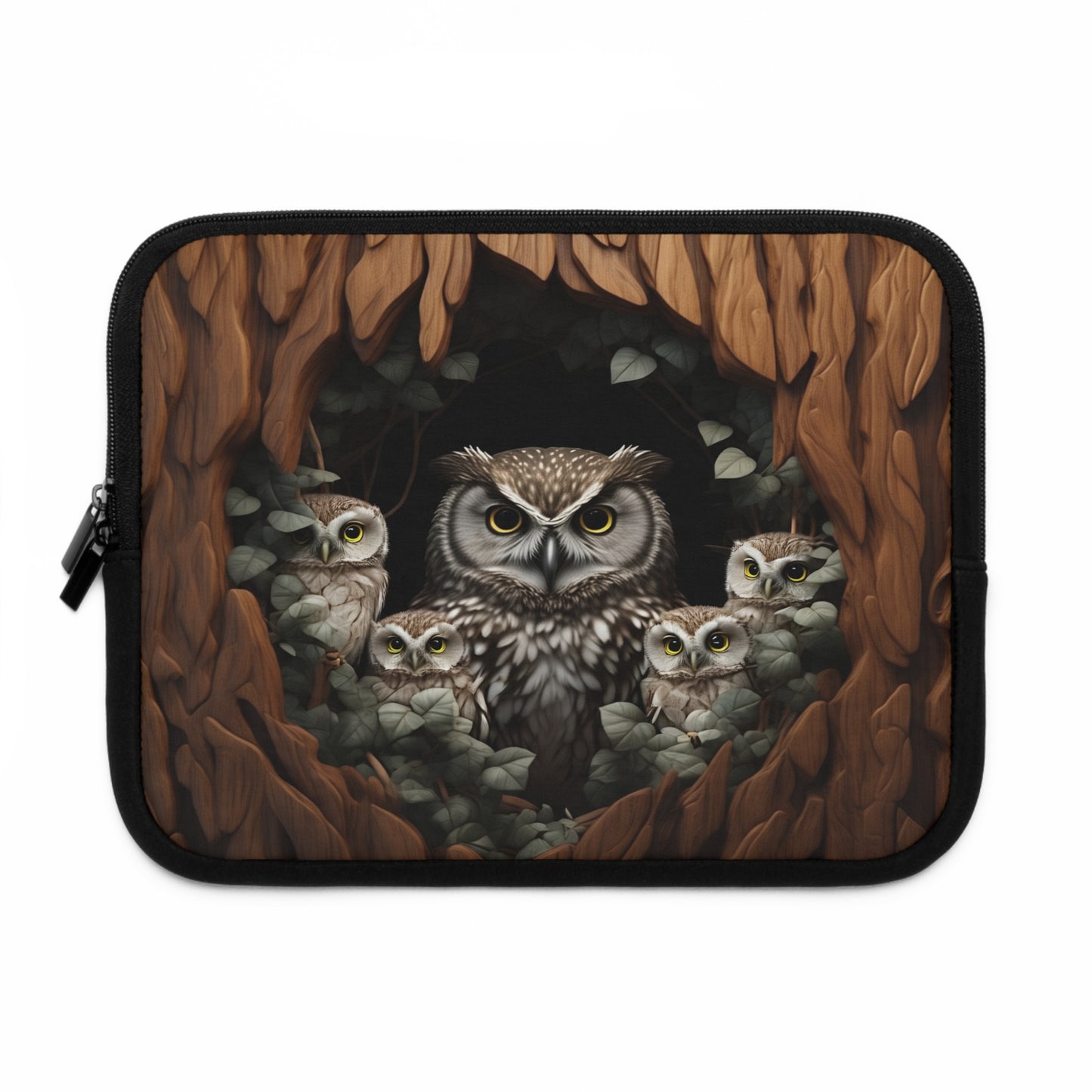 Owl-Themed Laptop Sleeve, Cute Owl Sleeve, Owl Laptop Case, Geeky Tech Accessory, Nature Lover Gift, Cozy Owl Design
