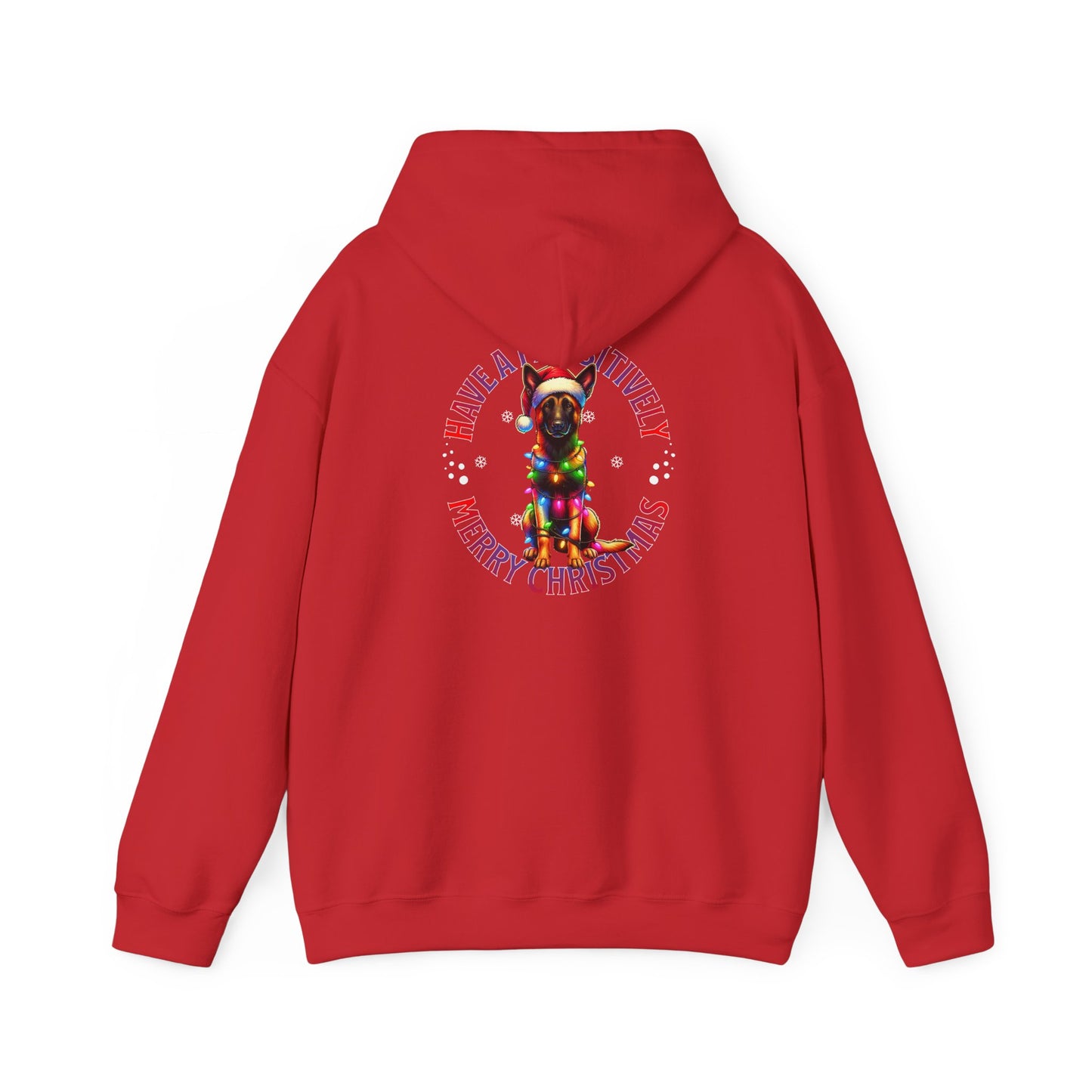 Christmas Pack Belgium Malinois Hoodie — 'Have a Pawsitively Merry Christmas' Holiday Sweatshirt