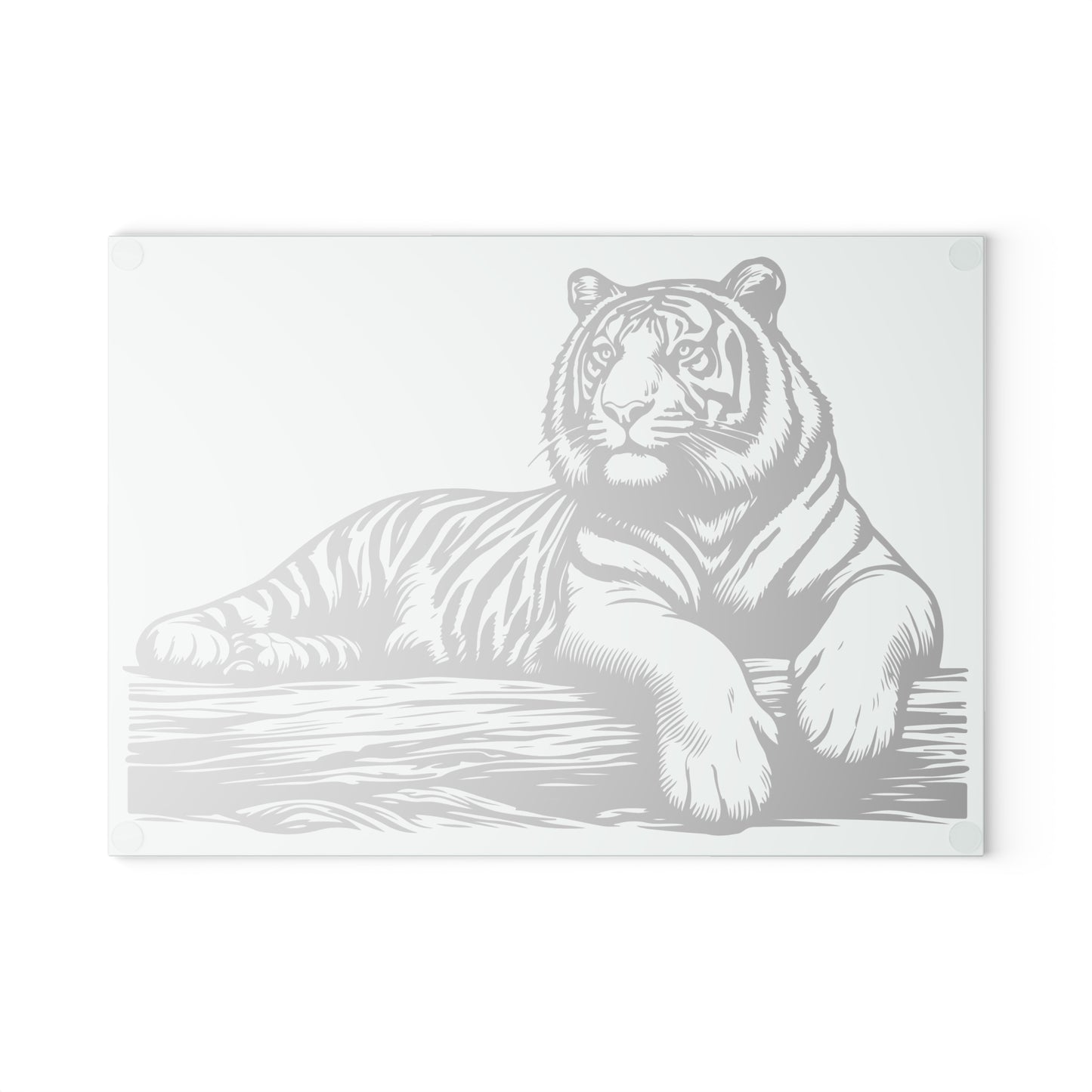 Elegant Tiger Glass Cutting Board | Perfect for Home Chefs & Wildlife Lovers