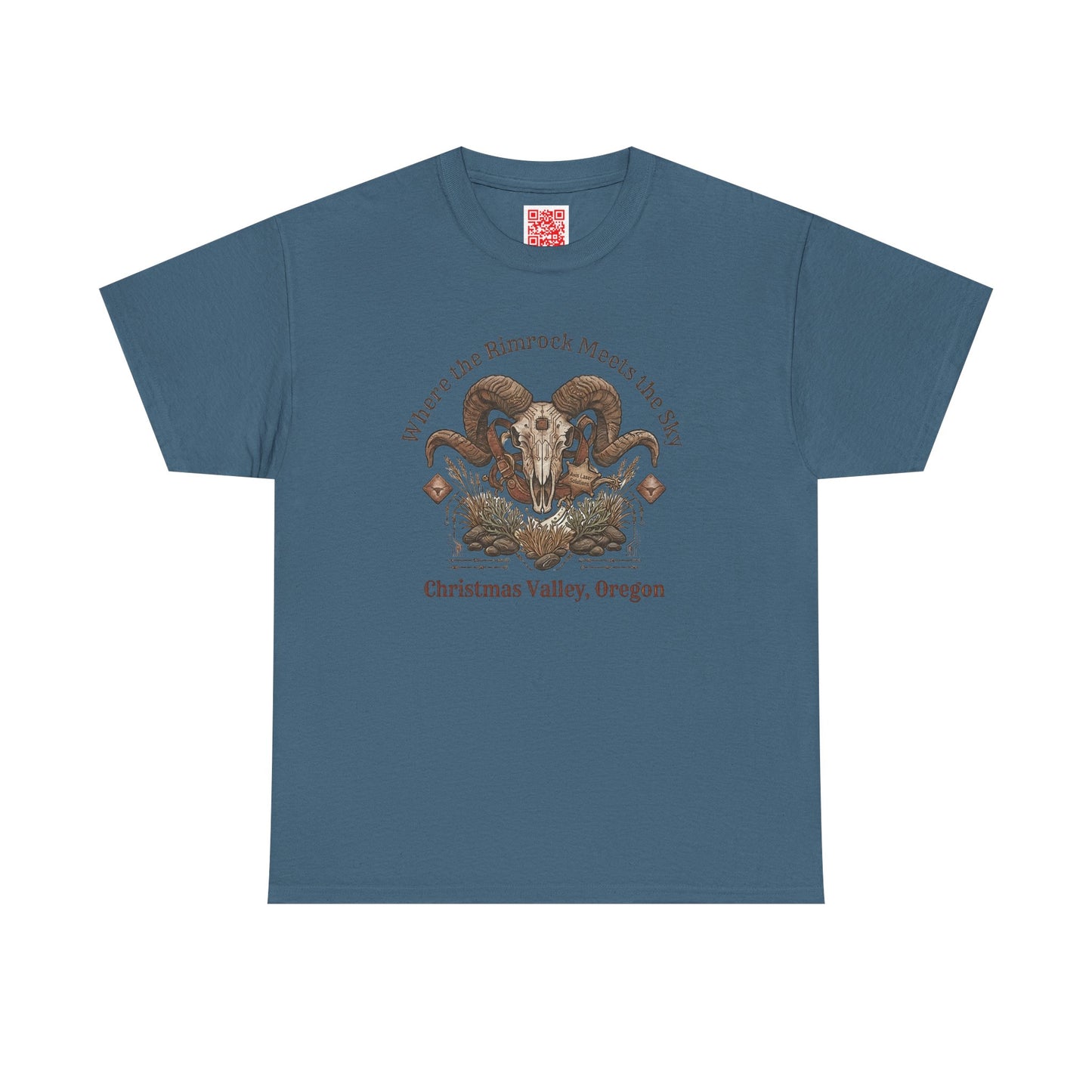 Ram Skull Graphic Tee Double Sided — 'Chestnut Valley, Oregon' Vintage Occult Shirt