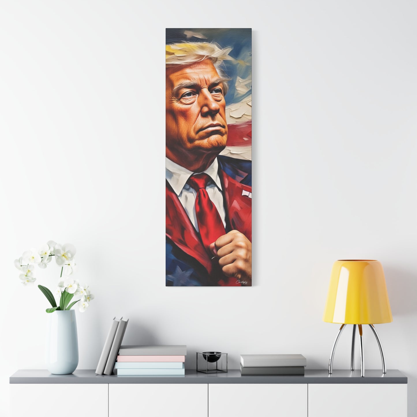 Patriotic Canvas Art, Stretched Wall Decor, Home Office, Gifts for Republicans, Political Enthusiasts, Americana Artwork