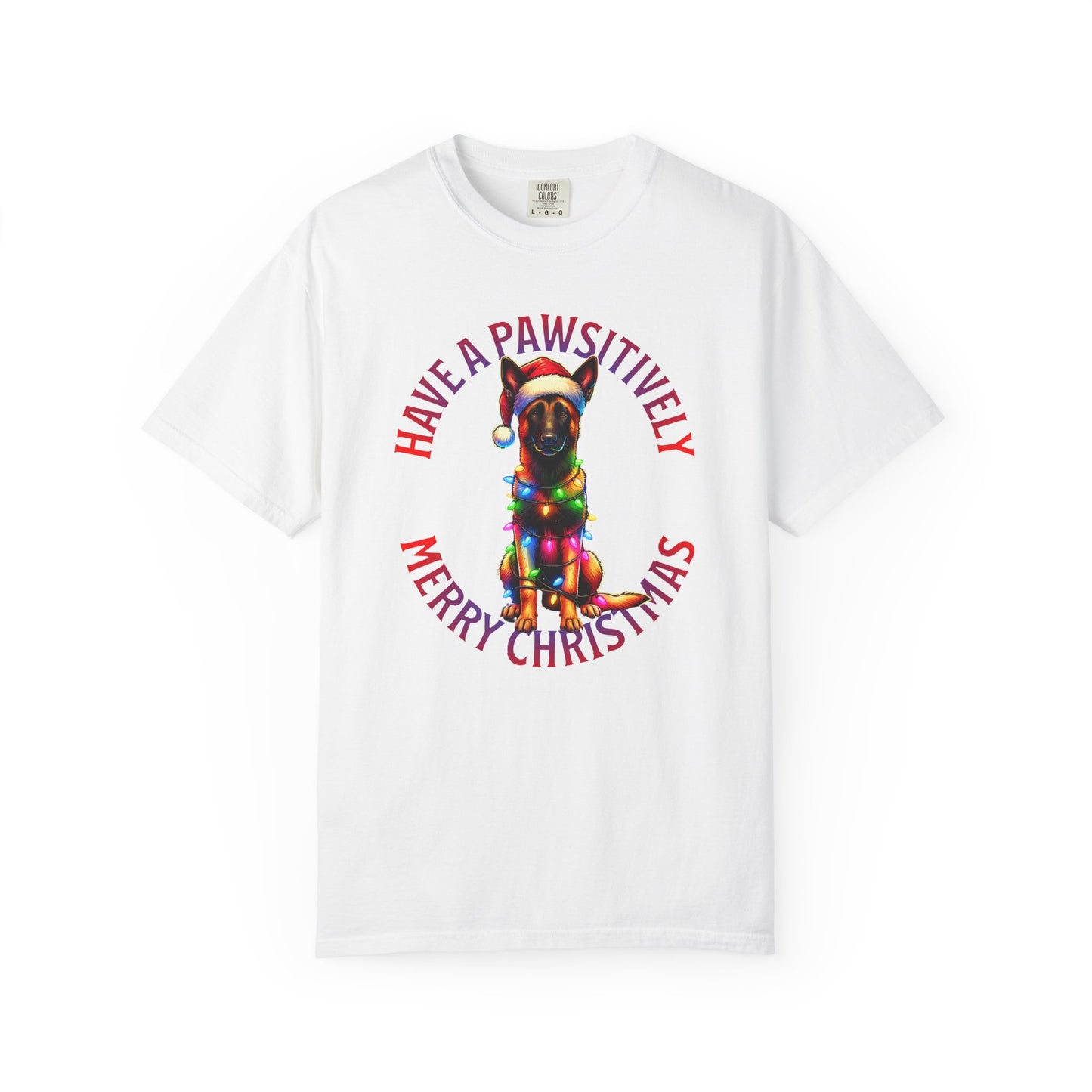 Christmas Malinois T-Shirt — "Have a Pawsitively Merry Christmas" Holiday Tee