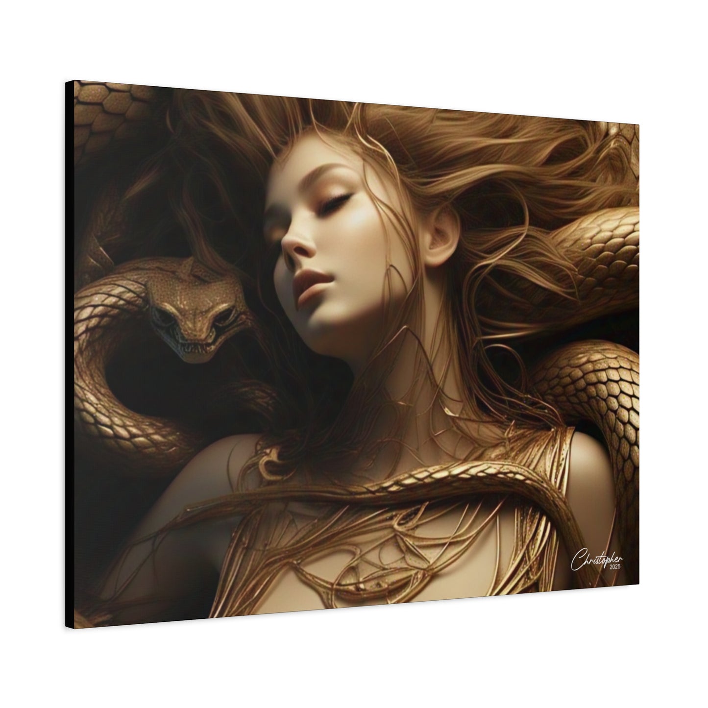 Goddess of Serpents Canvas Art - Stretched Matte Wall Decor