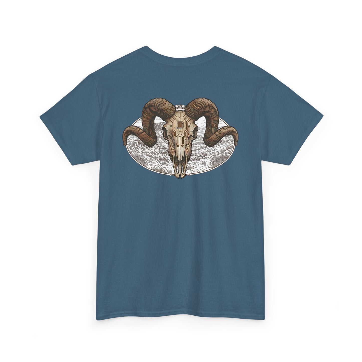 Ram Skull Graphic Tee Double Sided — 'Chestnut Valley, Oregon' Vintage Occult Shirt