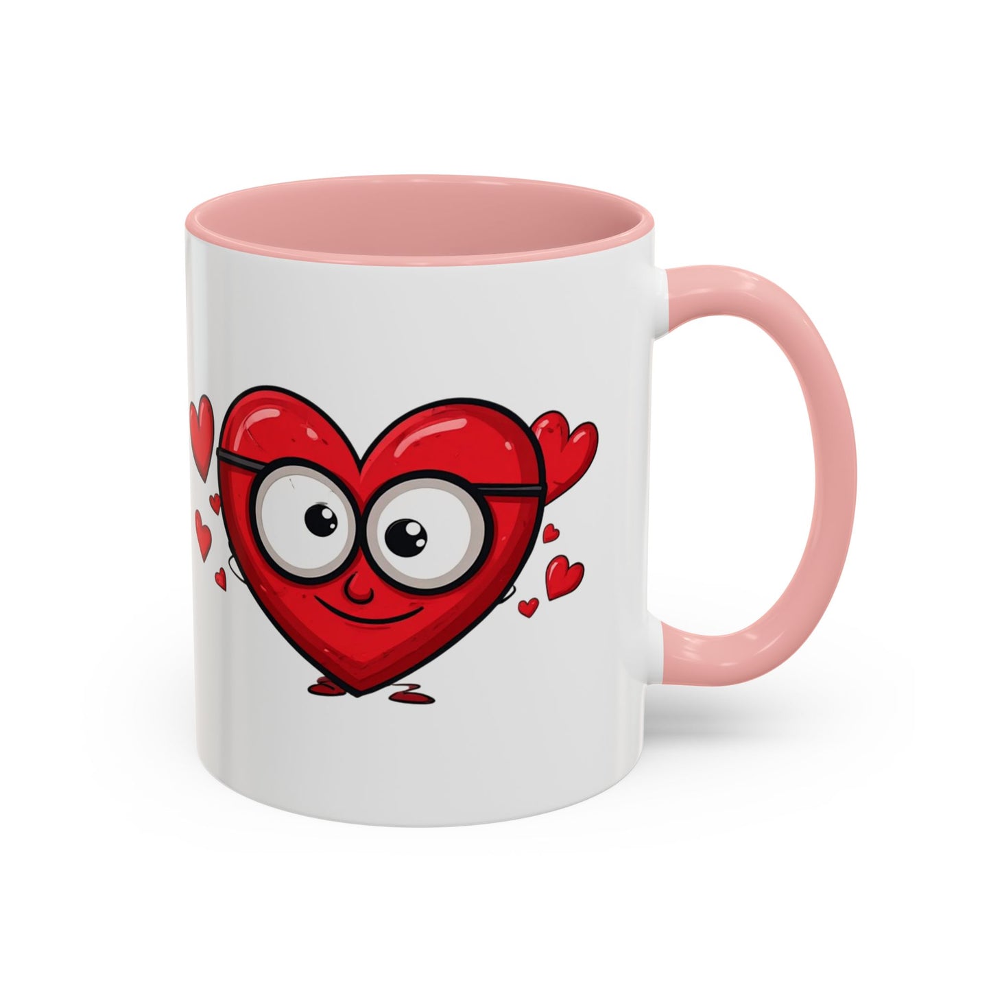 Cute Cartoon Heart Coffee Mug — Valentine Love Accent Mug (11/15oz)