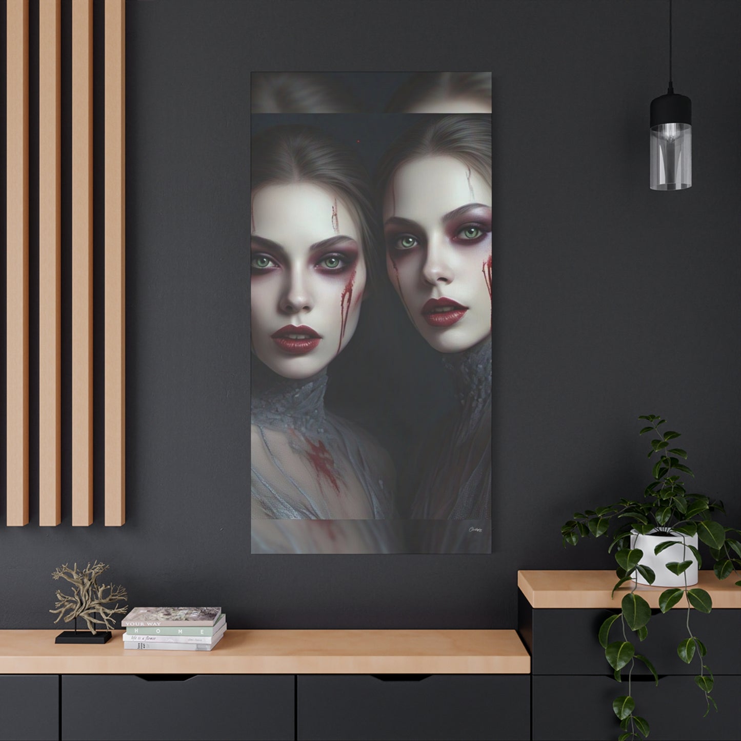 Spooky Art Canvas Print, Matte Canvas, Stretched Wall Decor, Gothic Home Decor, Halloween Art, Unique Gift