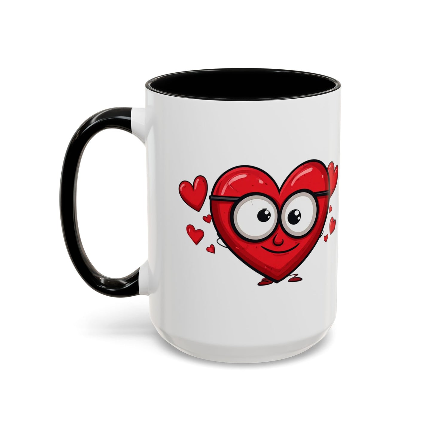 Cute Cartoon Heart Coffee Mug — Valentine Love Accent Mug (11/15oz)