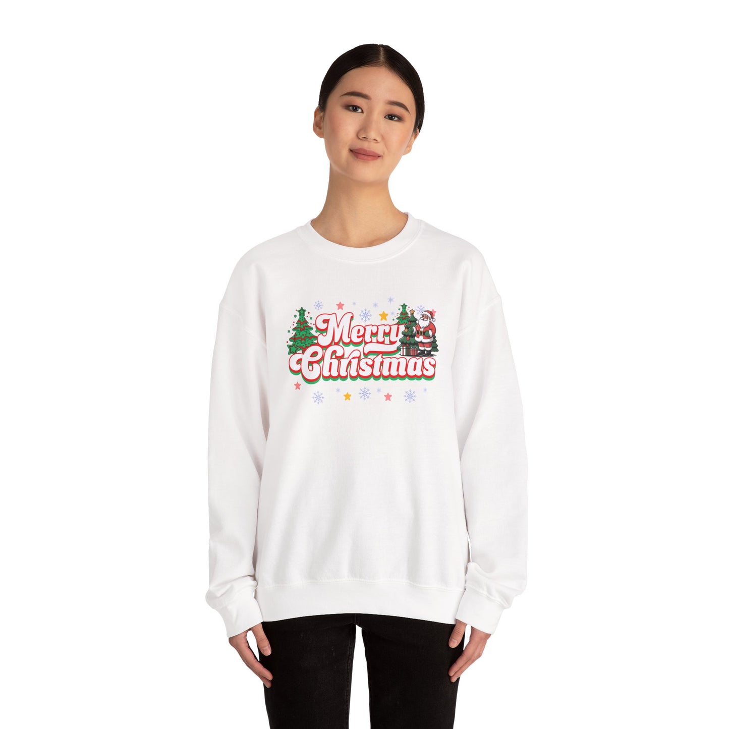 Merry Christmas Crewneck Sweatshirt — Festive Holiday Graphic Sweatshirt