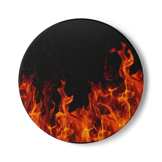 Fiery Flames Ceramic Coaster - Heat-Resistant Drinkware Accent for Home Decor
