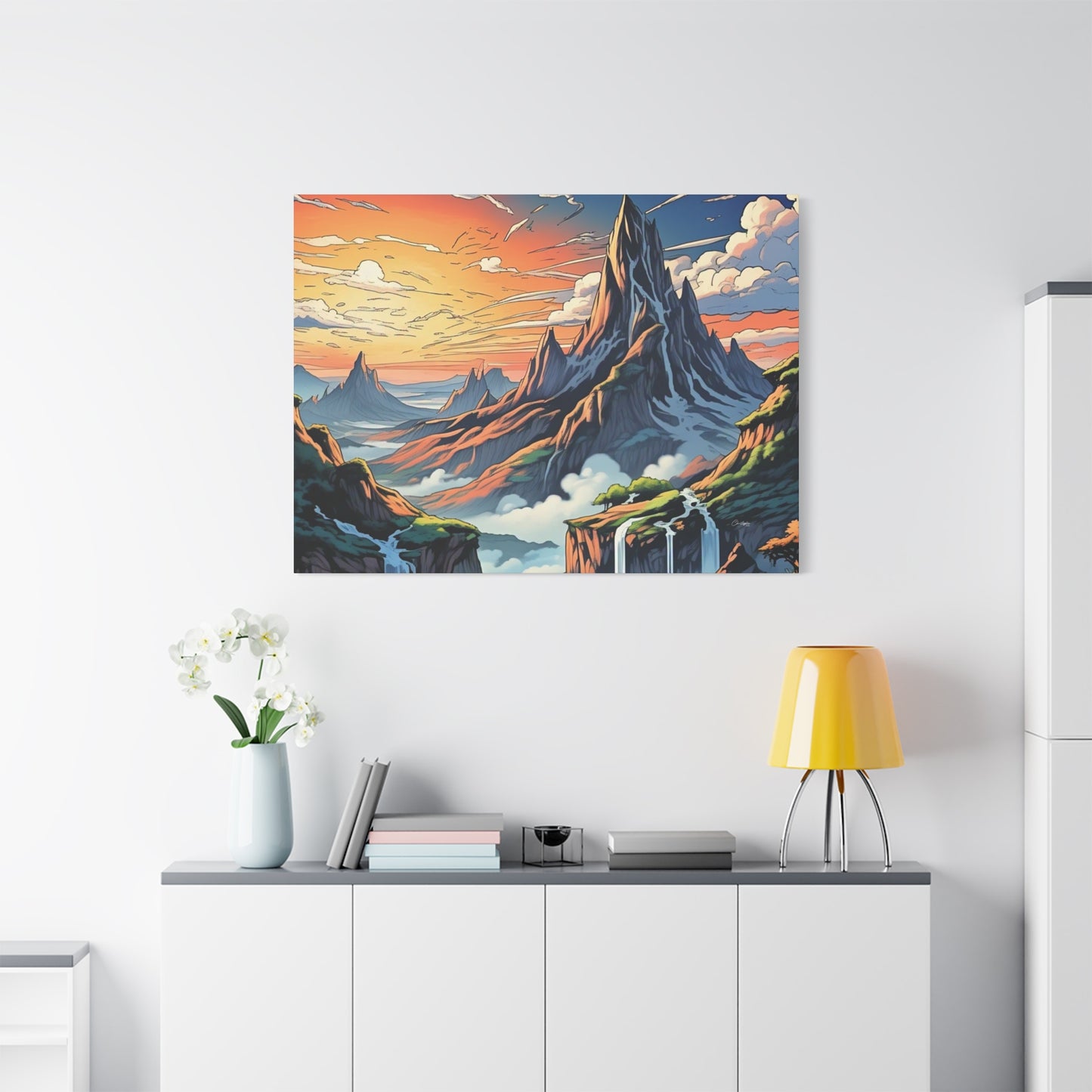 Stretched Canvas Art Print, Mountain Sunrise Landscape Decor, Wall Art for Home, Gift for Nature Lovers, Perfect for Living Room, [...]