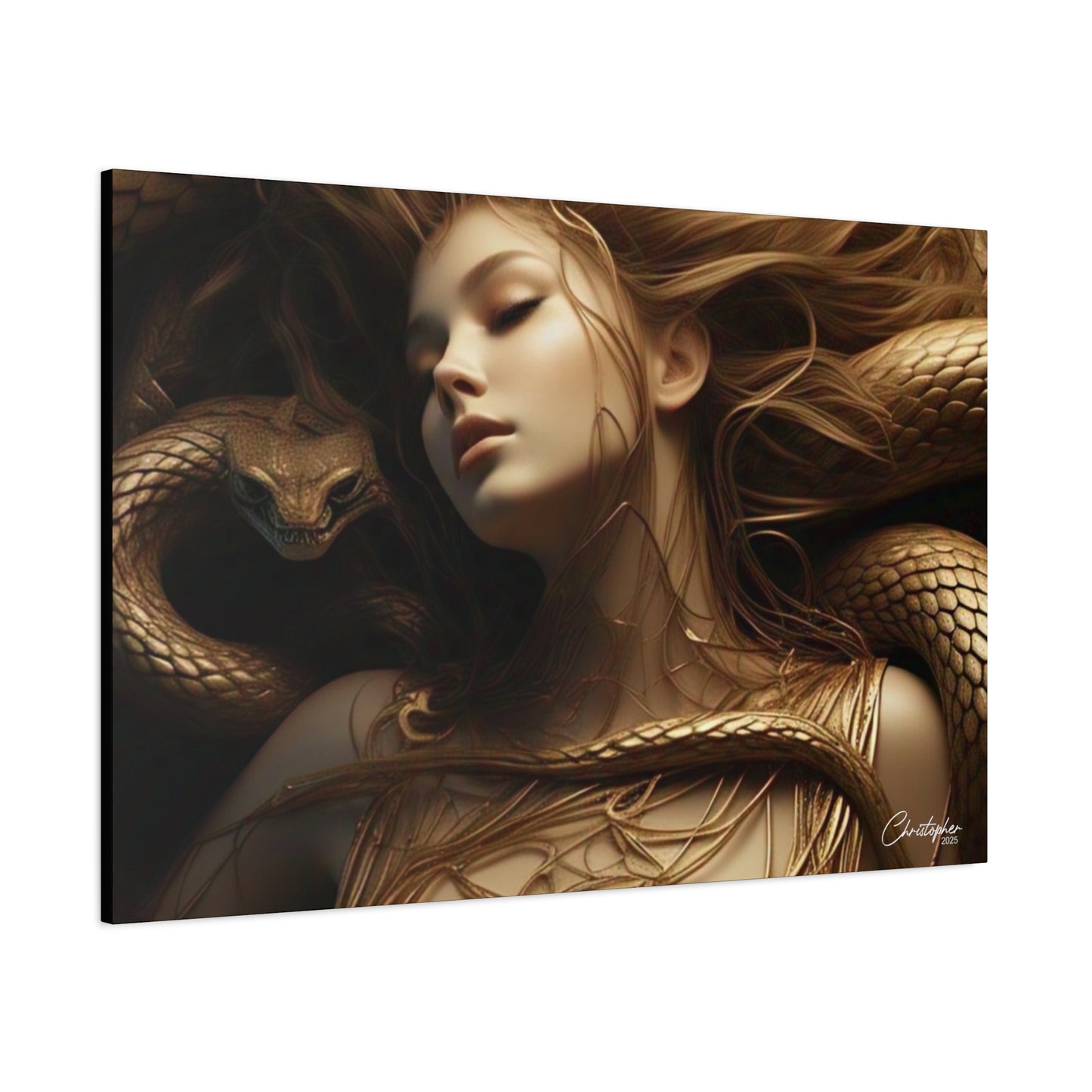 Goddess of Serpents Canvas Art - Stretched Matte Wall Decor