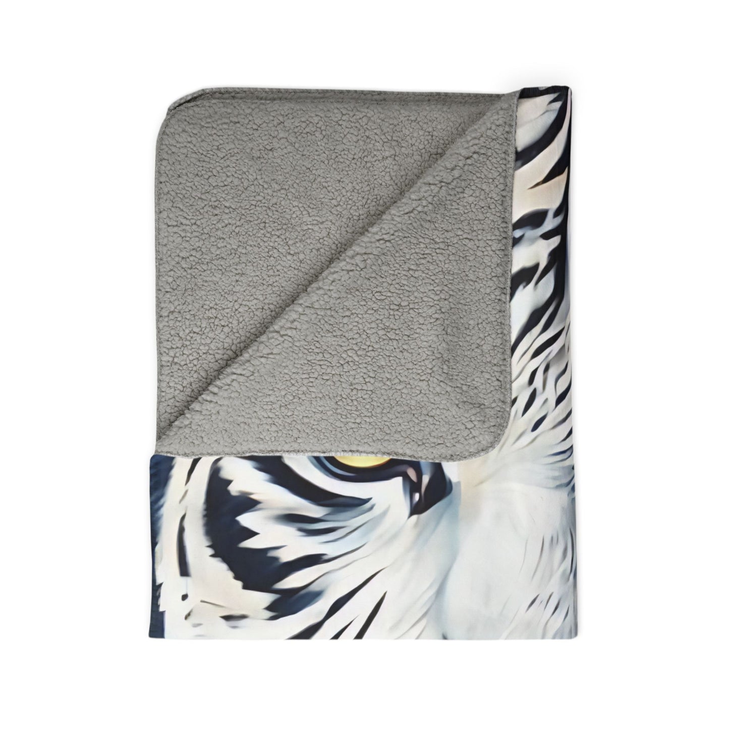 White Tiger Sherpa Blanket — Cozy Fleece Throw with Realistic Big Cat Face
