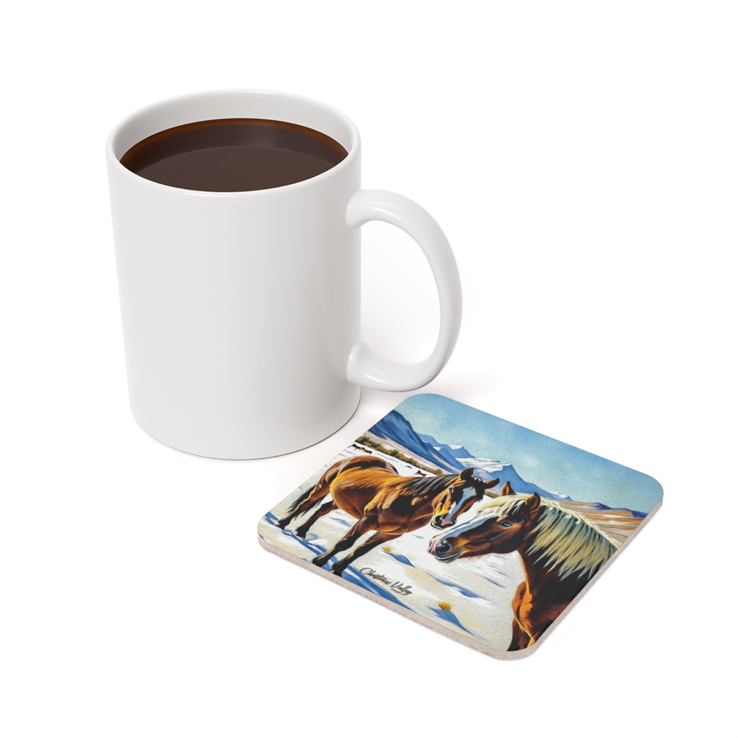 Christmas Valley themed Cork Coaster Set - Rustic Home Decor, Gift for Equestrians, Nature Lover Accessories, Unique Drinkware, Personal Touch [...]