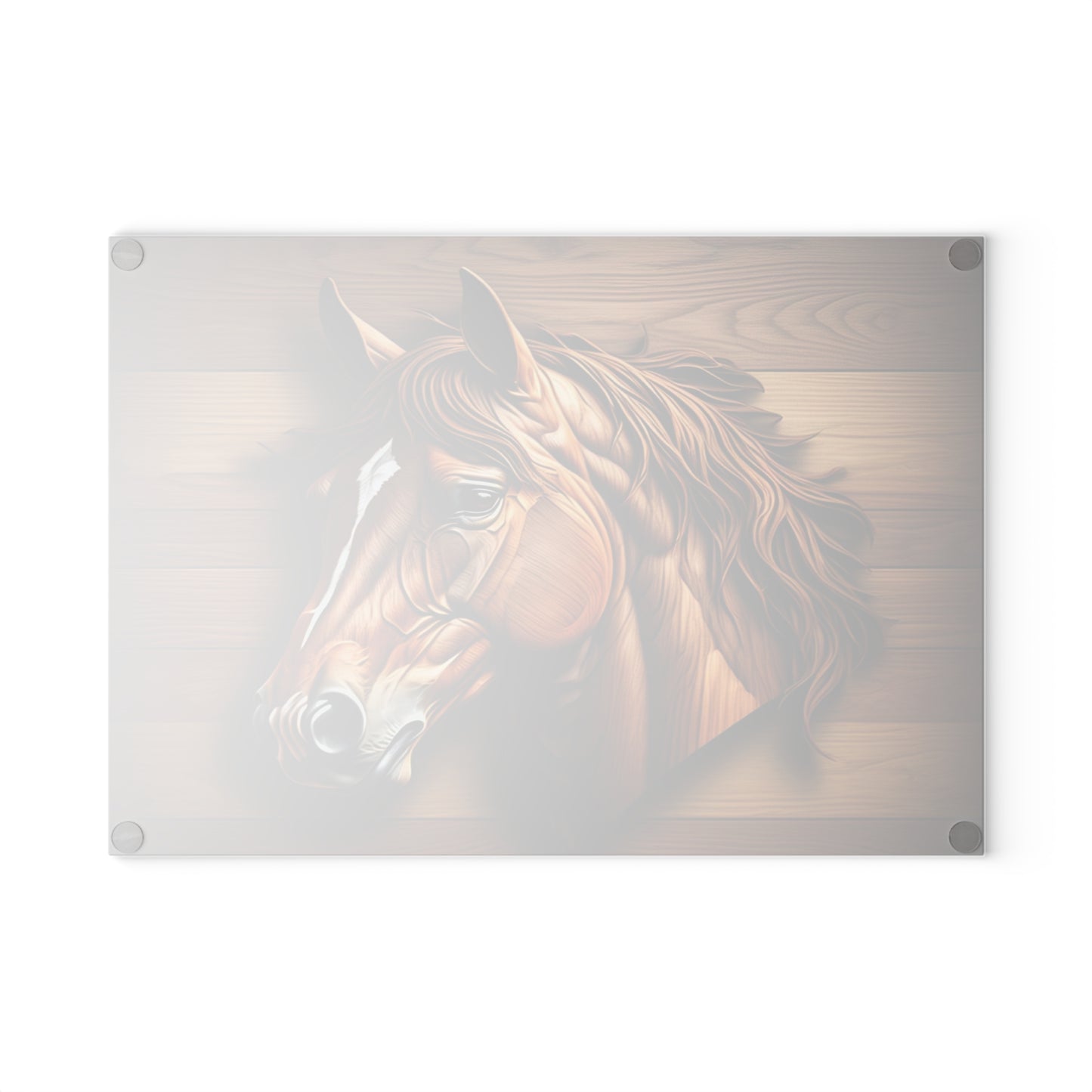 Horse-Themed Glass Cutting Board, Rustic Kitchen Decor, Equestrian Gift, Unique Housewarming, Animal Lover, Farmhouse Style