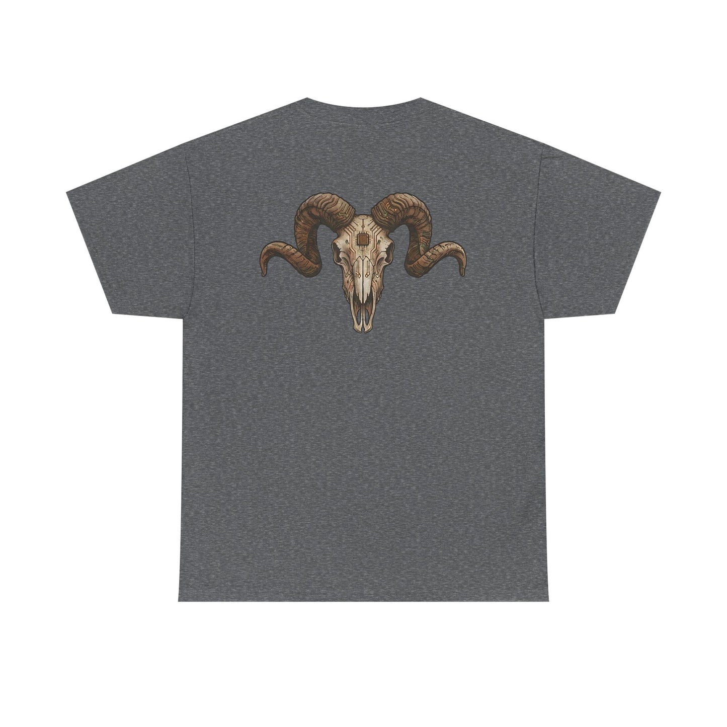 Ram Skull Graphic Tee Double Sided no background on the Back — Christmas Valley, Oregon Vintage Western T-Shirt