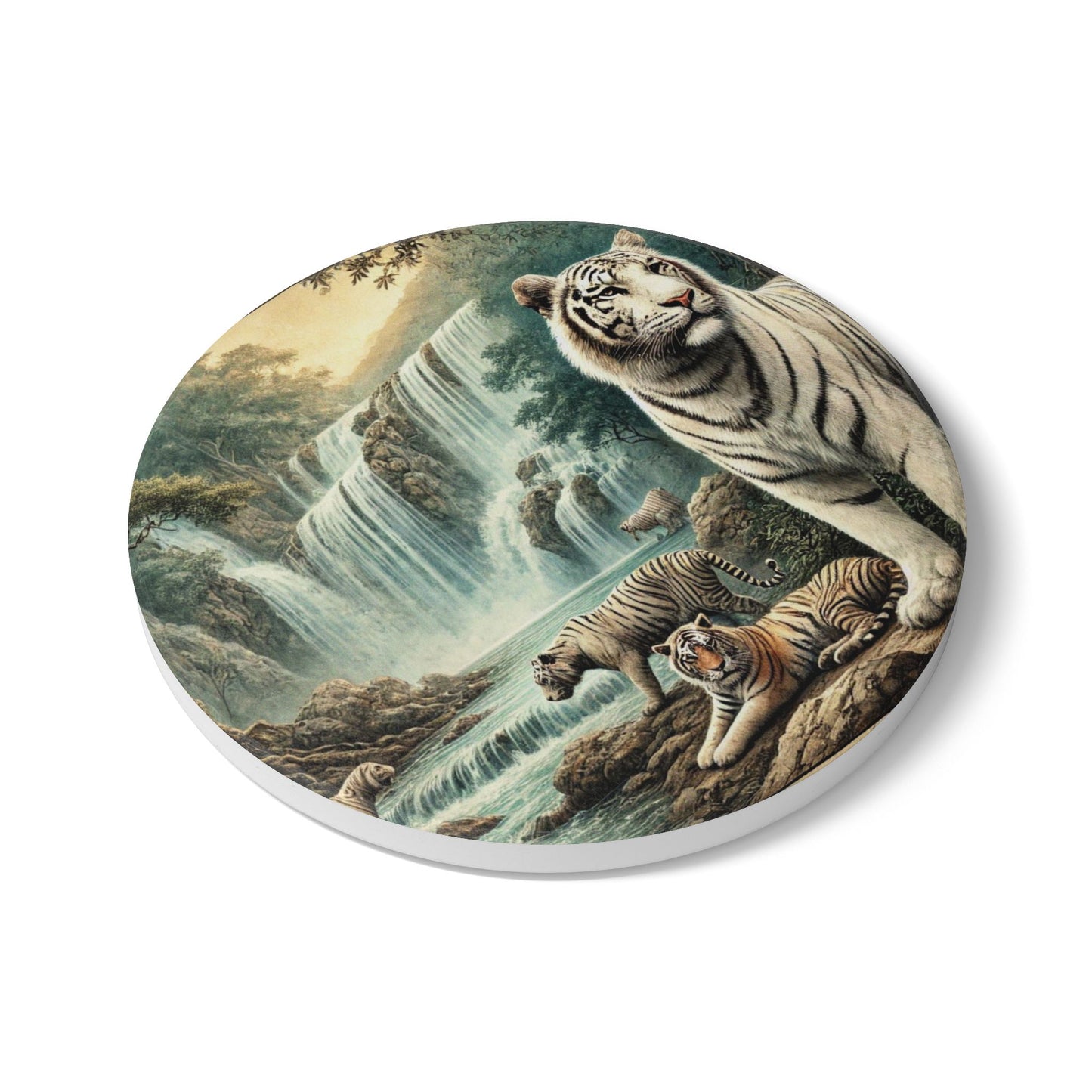Majestic Tiger Ceramic Coaster - Wildlife Decor for Nature Lovers
