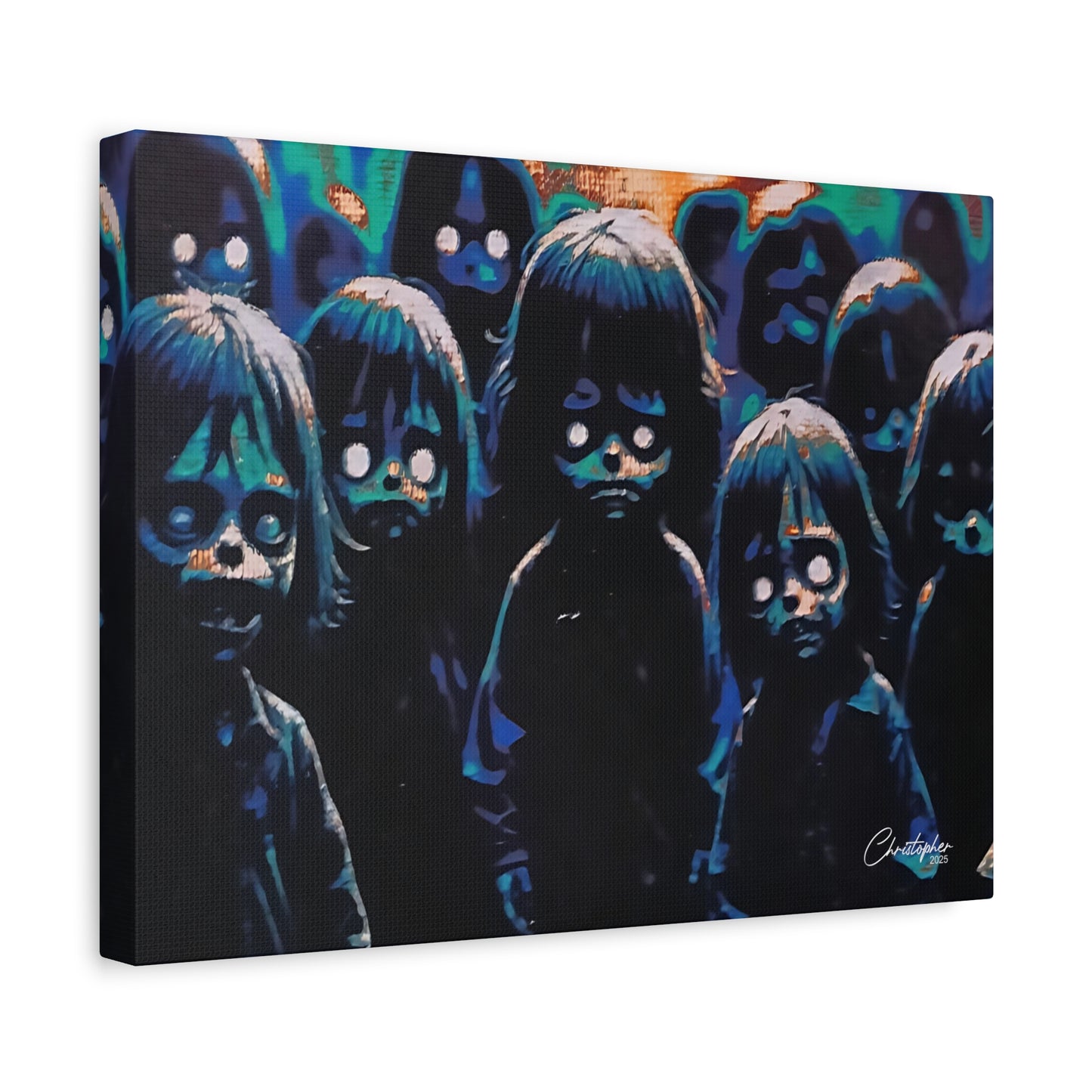 Original Laser Engraved Art, Full Wrapped Edges, Matte Canvas, Stretched, 1.25"