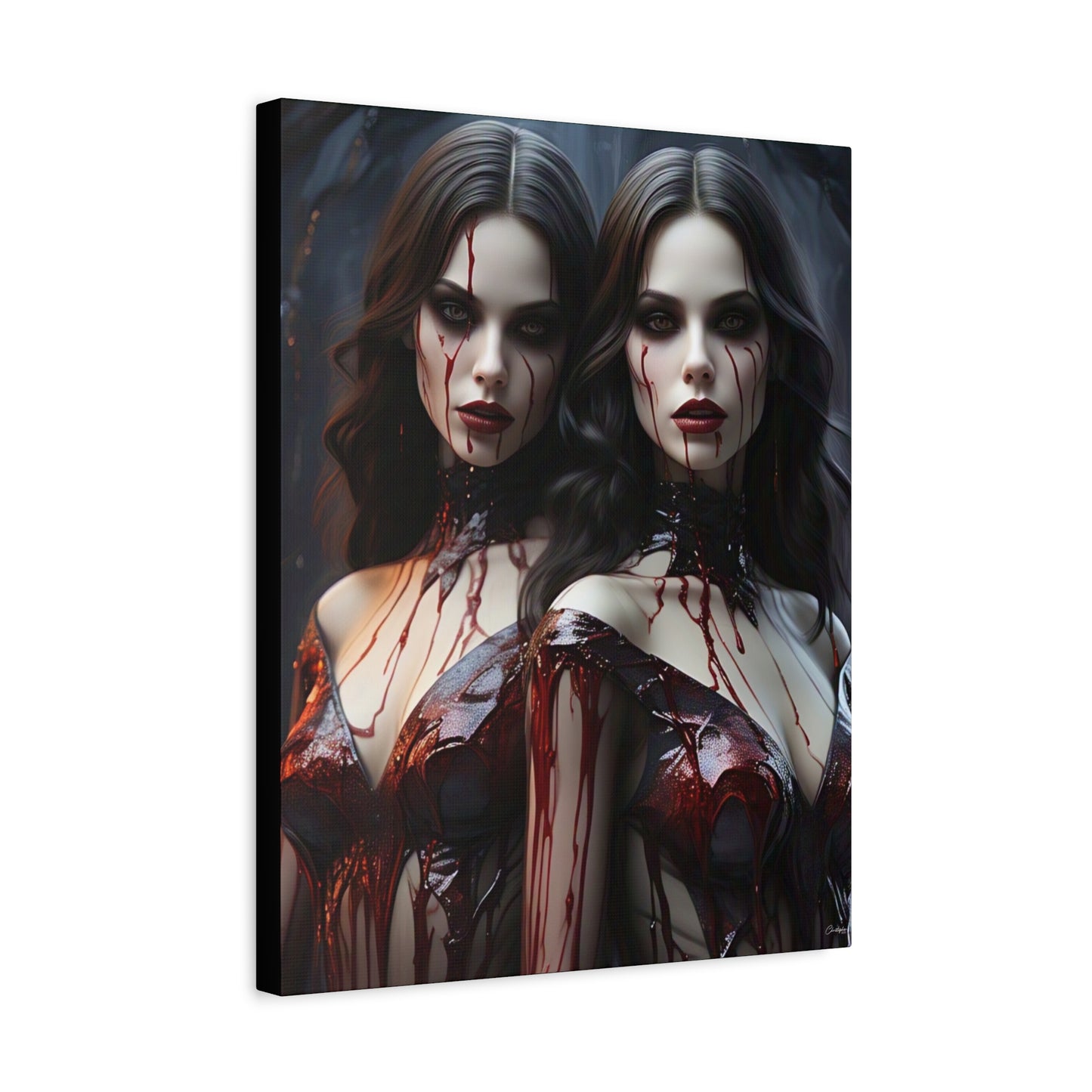 Gothic Vampire Canvas Art, Wall Decor, Horror Artwork, Halloween Home Decor, Spooky Room Accent, Unique Gift Idea