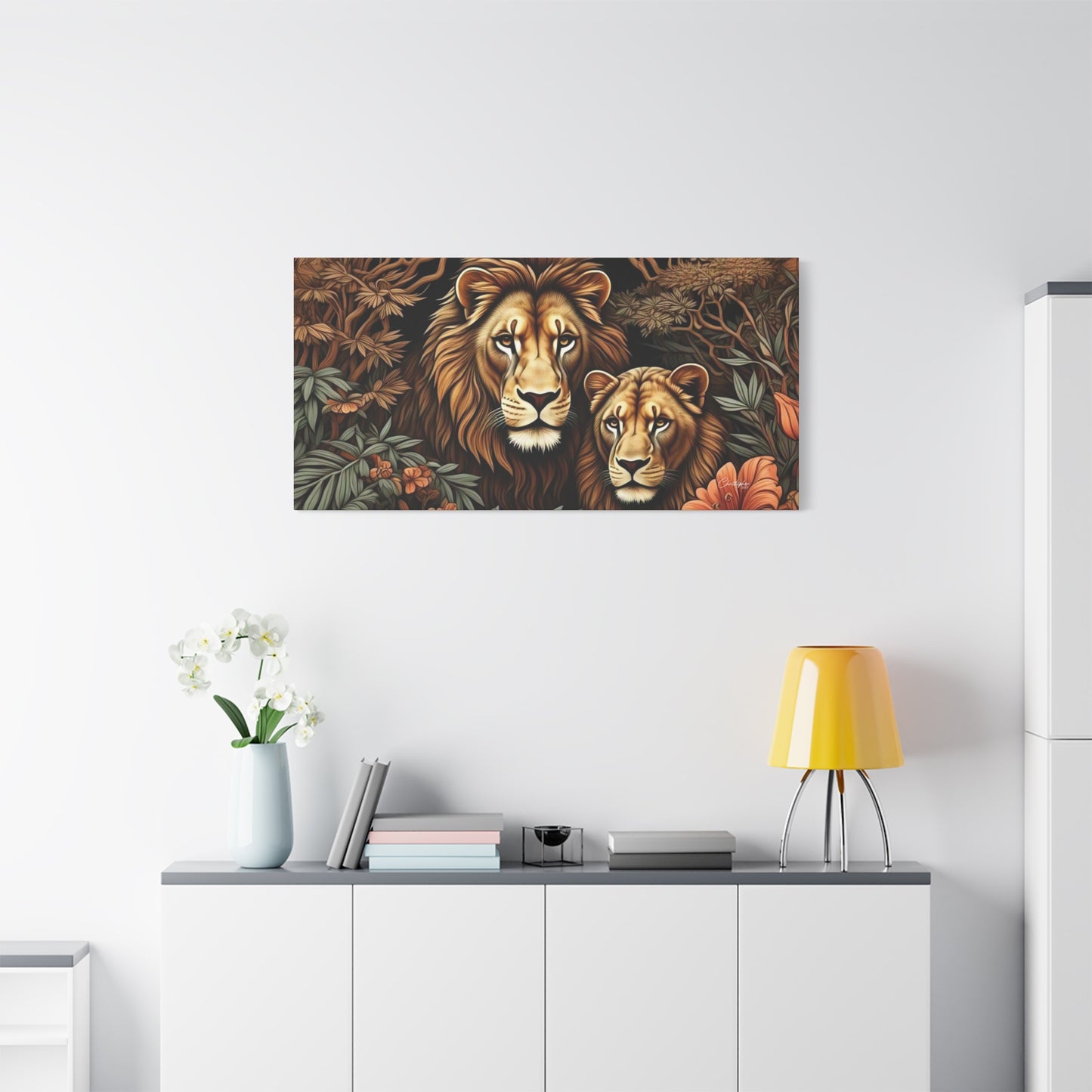 Majestic Lion Family Canvas Wall Art, Animal Lovers Decor, Wildlife Home Accent, Gift for Nature Enthusiasts, Meaningful Family Art