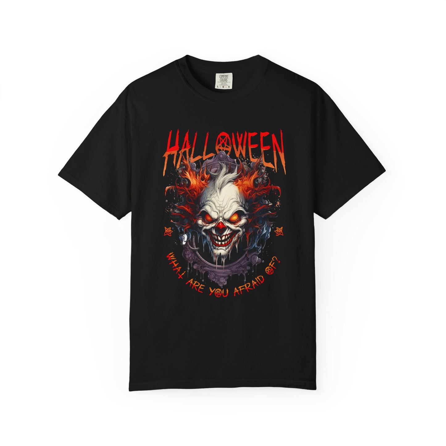 Halloween Garment-Dyed T-Shirt, Unisex Spooky Tee, Personalized Halloween Shirt, Creepy Costume Wear, Perfect for Halloween Celebrations