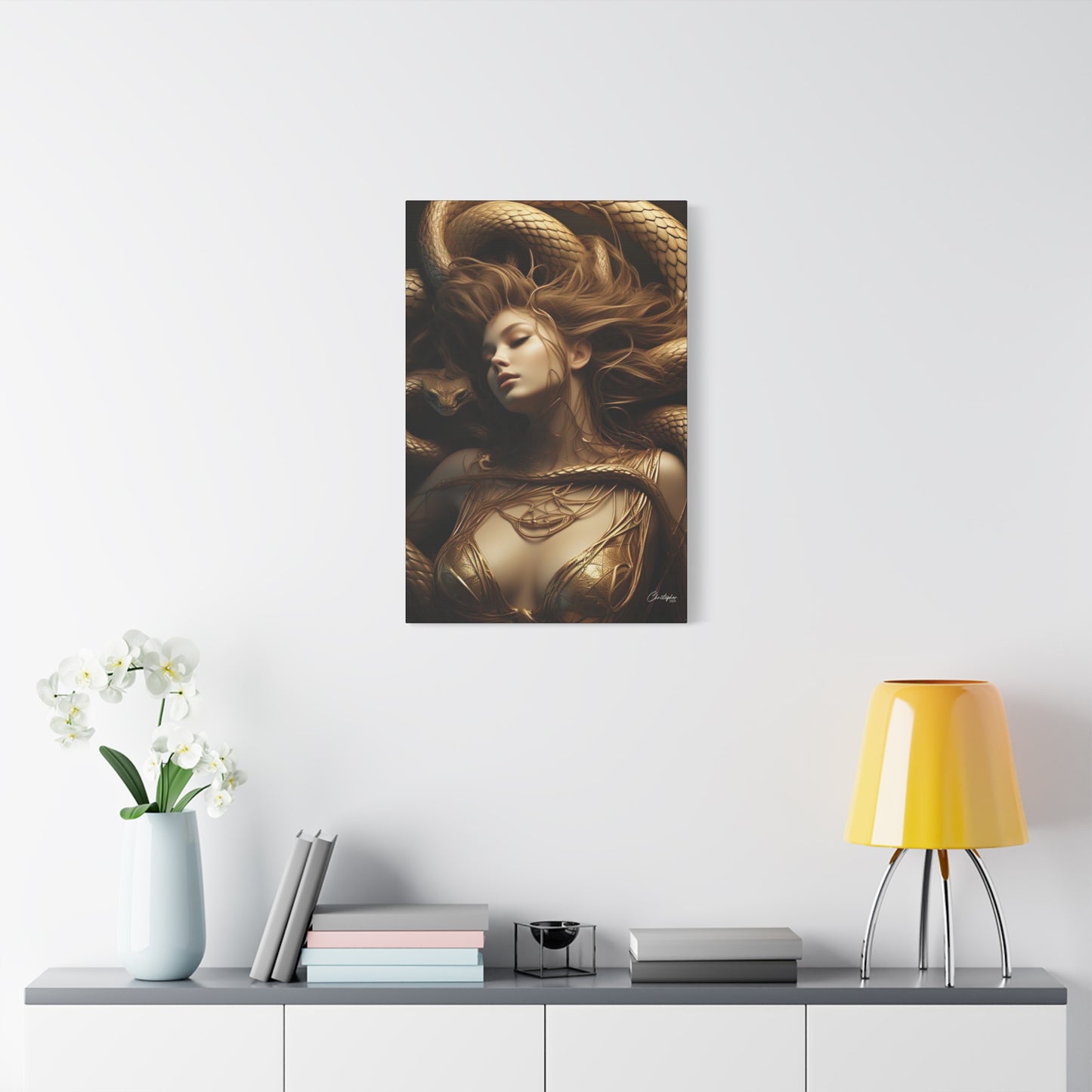 Goddess of Serpents Canvas Art - Stretched Matte Wall Decor