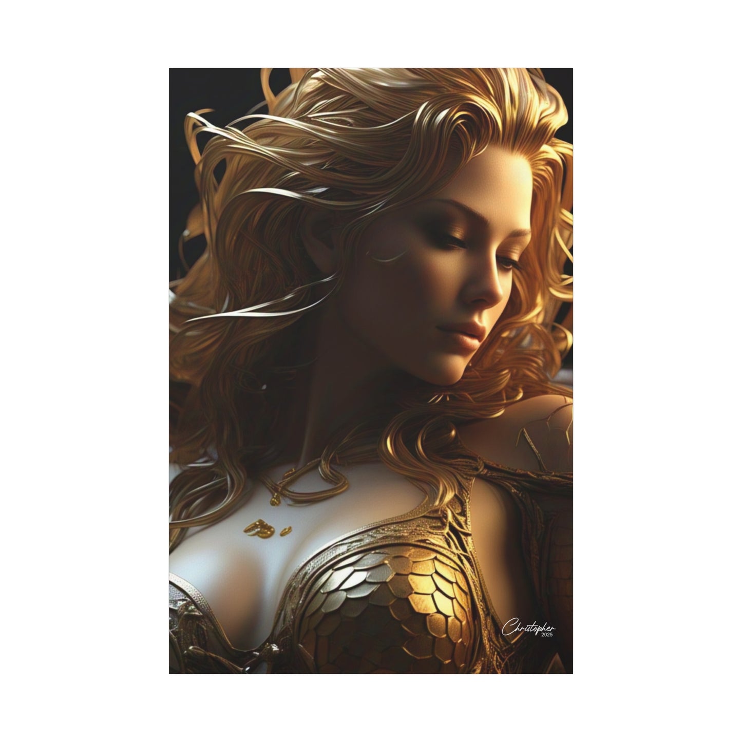 Fantasy Art Canvas Print - Serpent Goddess Home Decor