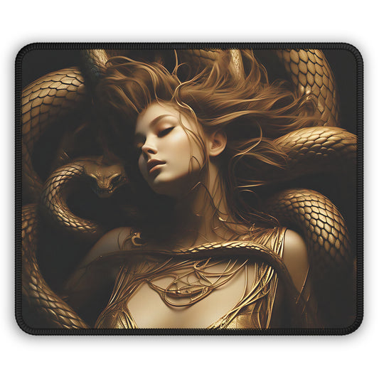 Medusa Goddess Gaming Mouse Pad — Luxurious Serpent Fantasy Desk Mat