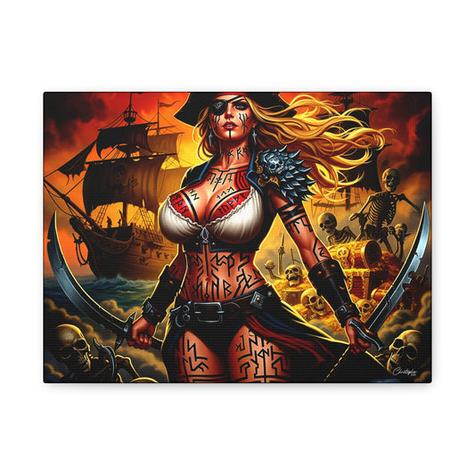 Bold Pirate Canvas Print, Nautical Wall Art, Gothic Home Decor, Pirate Lover Gift, Spooky Halloween Decoration, Adventure Wall Hanging