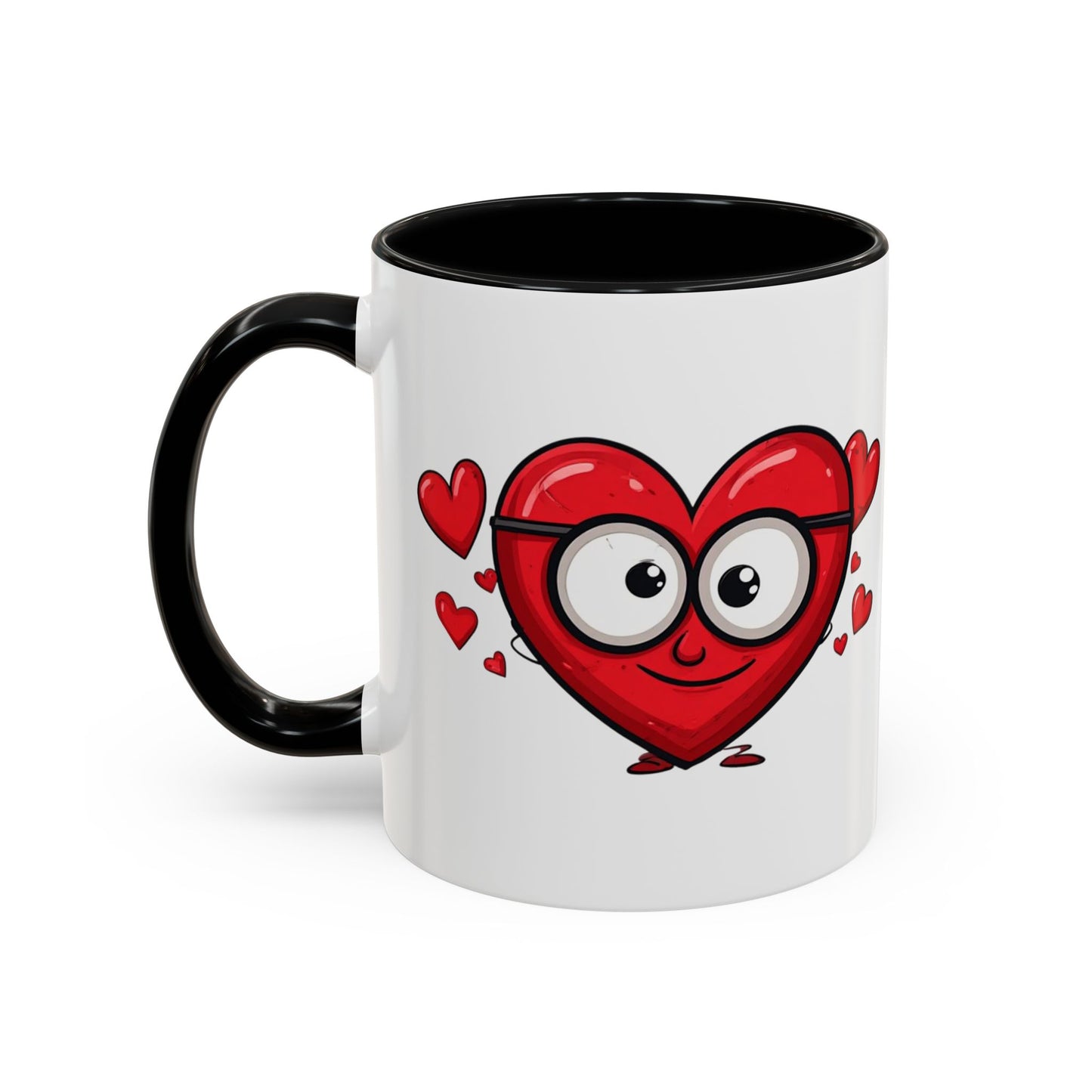 Cute Cartoon Heart Coffee Mug — Valentine Love Accent Mug (11/15oz)