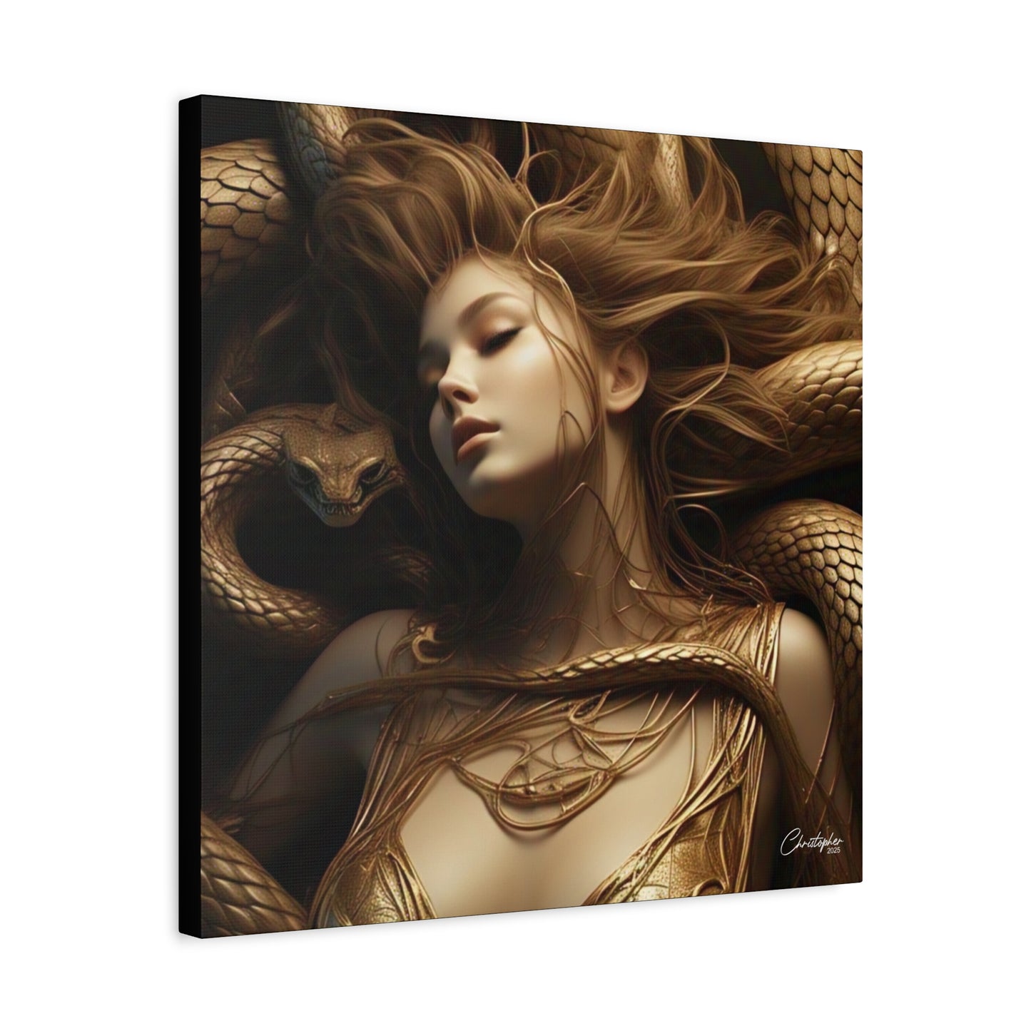 Goddess of Serpents Canvas Art - Stretched Matte Wall Decor