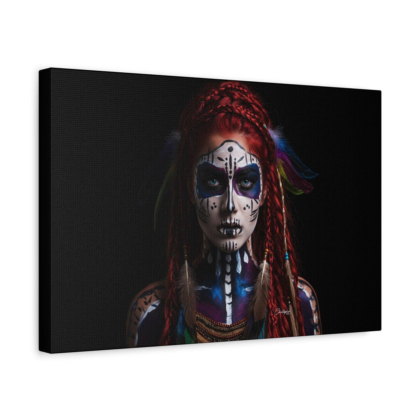 Colorful Tribal Art Canvas Print - Bohemian Home Decor