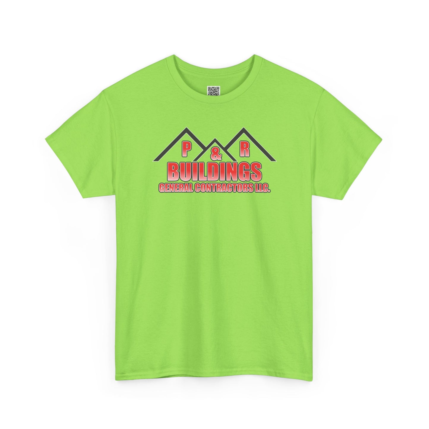 P&R BUILDINGS Logo Tee — Built Kings Contractor T‑Shirt (Phone & License Info on Back)