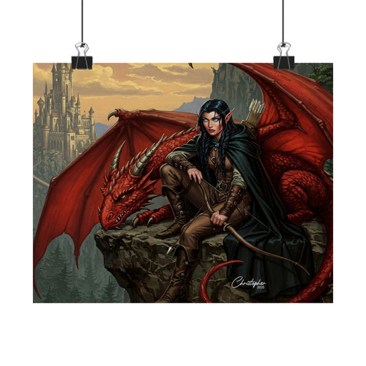Fantasy Art Print, Wall Decor, Dragon Poster, Matte Finished Art, Gift for Fantasy Lovers, Home Decor, Fantasy Wall Art
