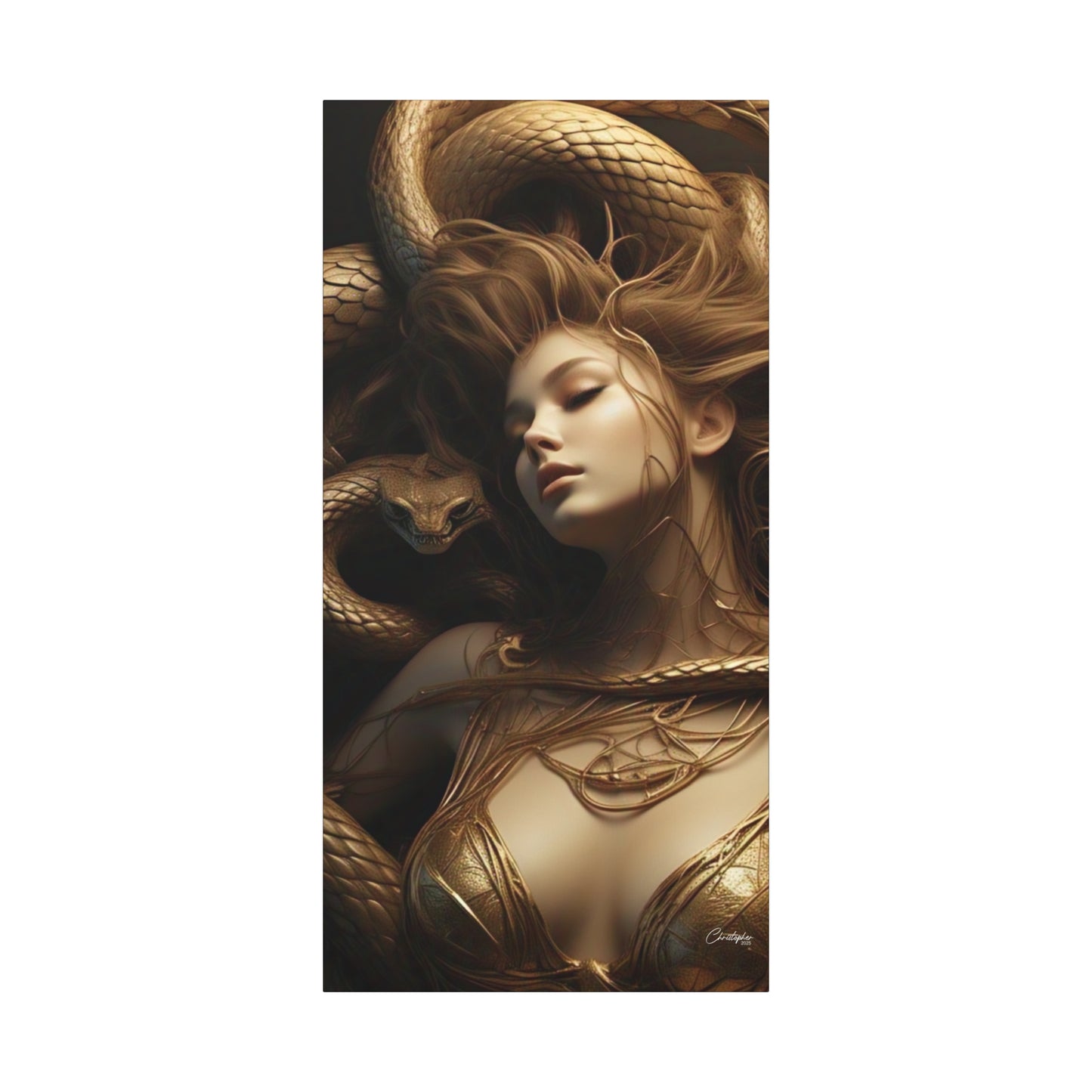 Goddess of Serpents Canvas Art - Stretched Matte Wall Decor