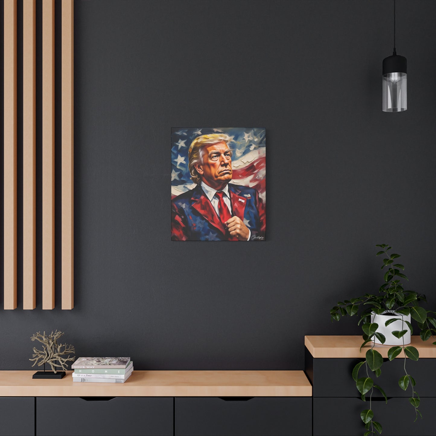 Patriotic Canvas Art, Stretched Wall Decor, Home Office, Gifts for Republicans, Political Enthusiasts, Americana Artwork