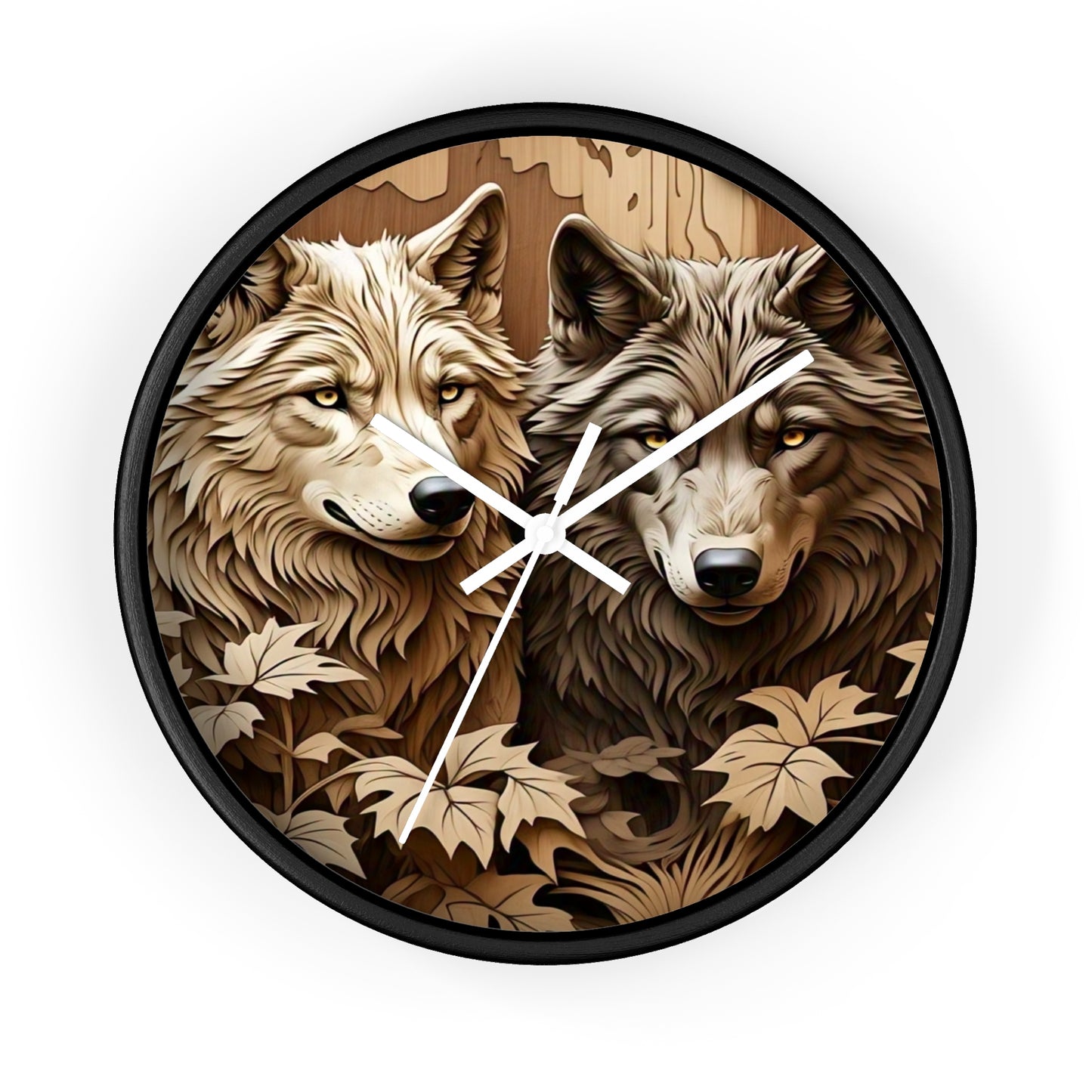 Rustic Wolf Wall Clock - Nature Inspired Home Decor, Animal Lover Gift, Woodland Themed Clock, Cozy Farmhouse Decor, Unique Gift Idea