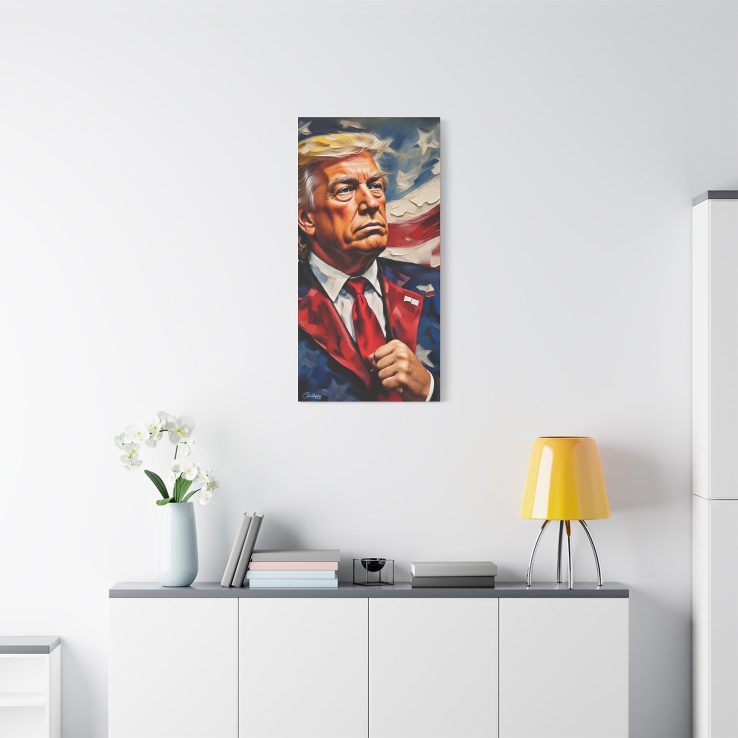 Patriotic Canvas Art, Stretched Wall Decor, Home Office, Gifts for Republicans, Political Enthusiasts, Americana Artwork