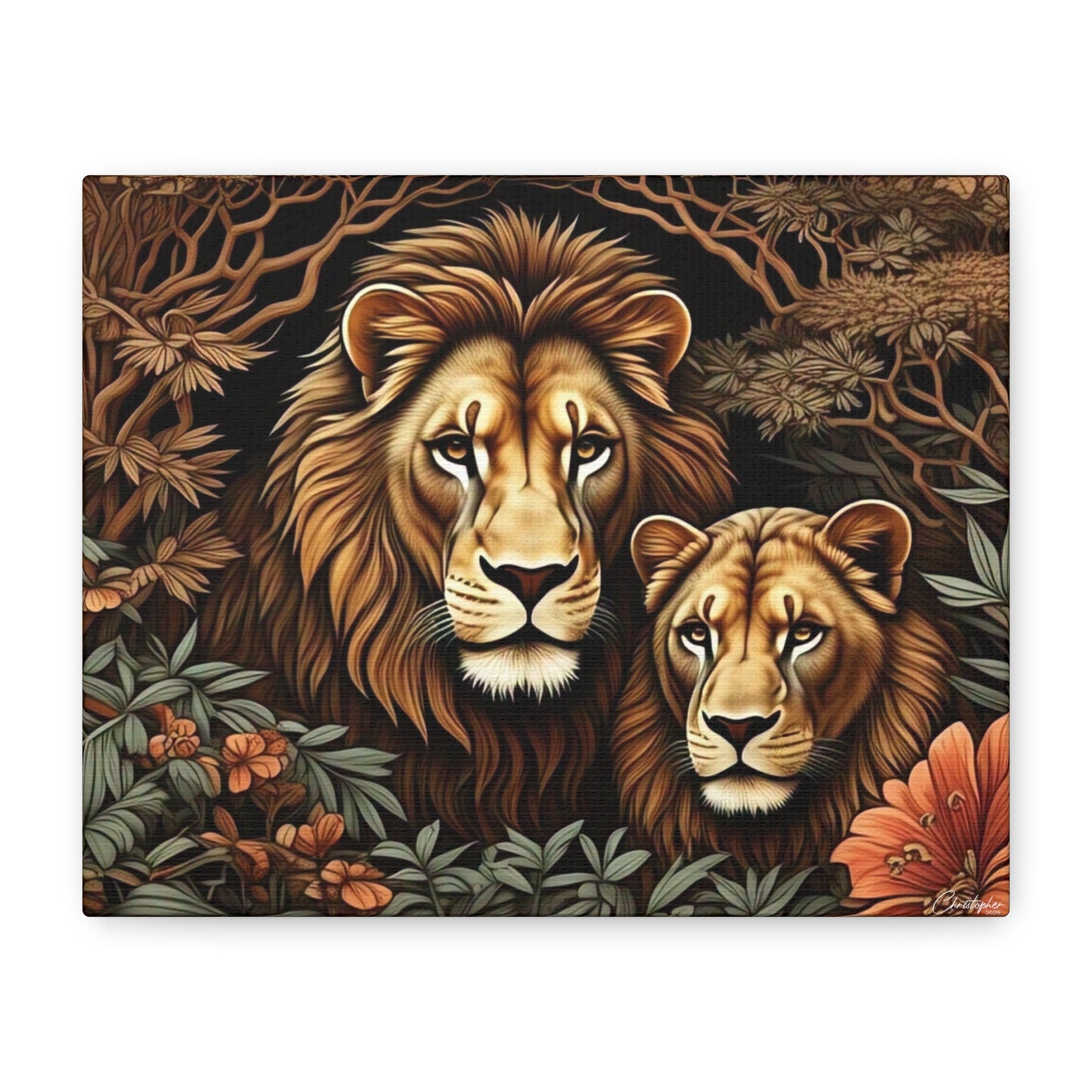 Majestic Lion Family Canvas Wall Art, Animal Lovers Decor, Wildlife Home Accent, Gift for Nature Enthusiasts, Meaningful Family Art