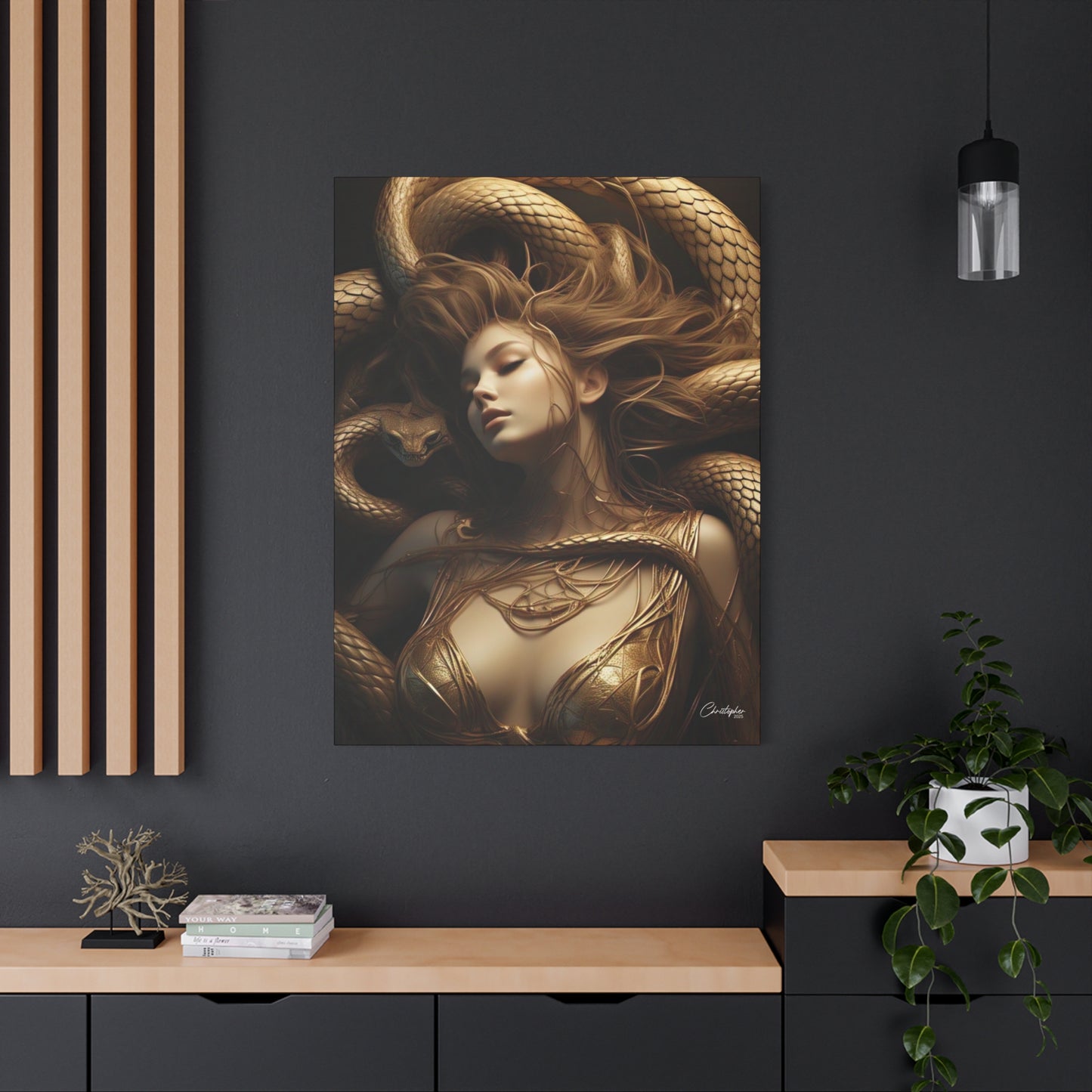 Goddess of Serpents Canvas Art - Stretched Matte Wall Decor