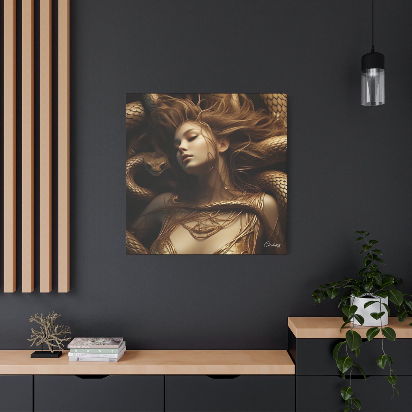 Goddess of Serpents Canvas Art - Stretched Matte Wall Decor