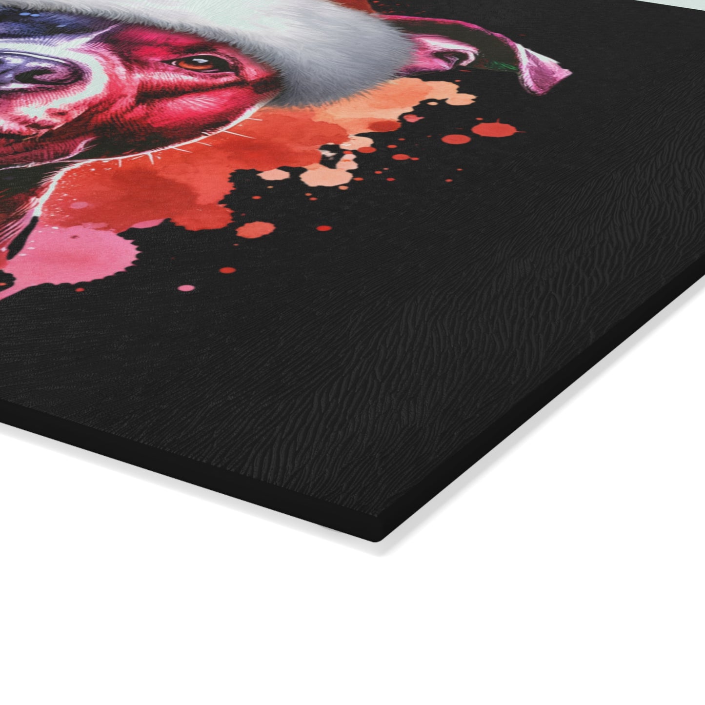 Christmas Pitbull Glass Cutting Board – Festive Dog Kitchen Cutting Board