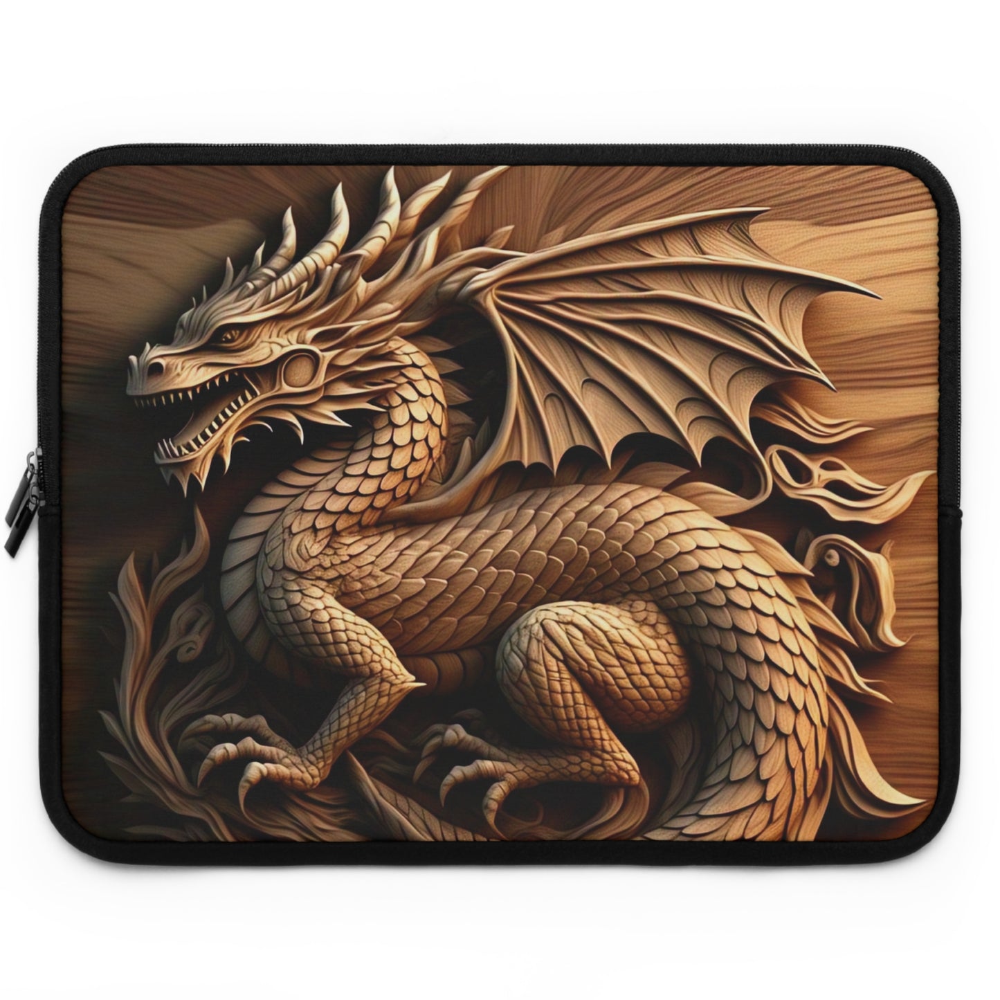 Dragon Carved Laptop Sleeve | Stylish Dragon Sleeve, Unique Gadget Case, Laptop Cover, Gift for Tech Lovers, Fantasy Art